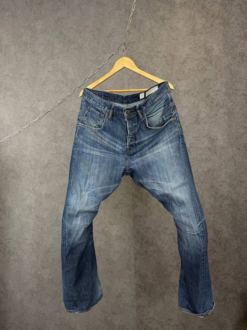 Allsaints Allsaints vintage designer asymmetric jeans Size US 36 / EU 52 - 1 Thumbnail