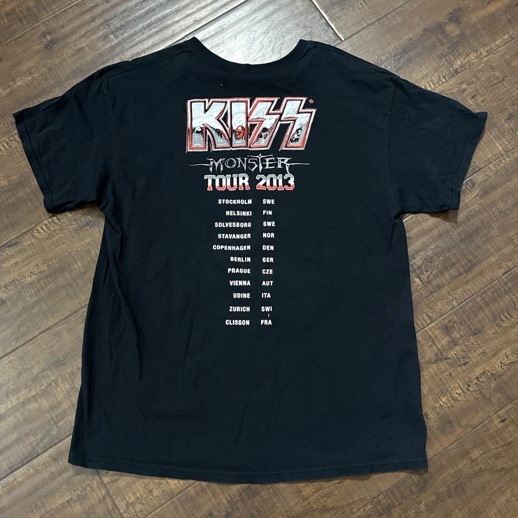 Doublet Kiss T Shirt Black Monster Tour 2013 Concert Metal Band Double Sided Mens Medium Size US M / EU 48-50 / 2 - 3 Thumbnail