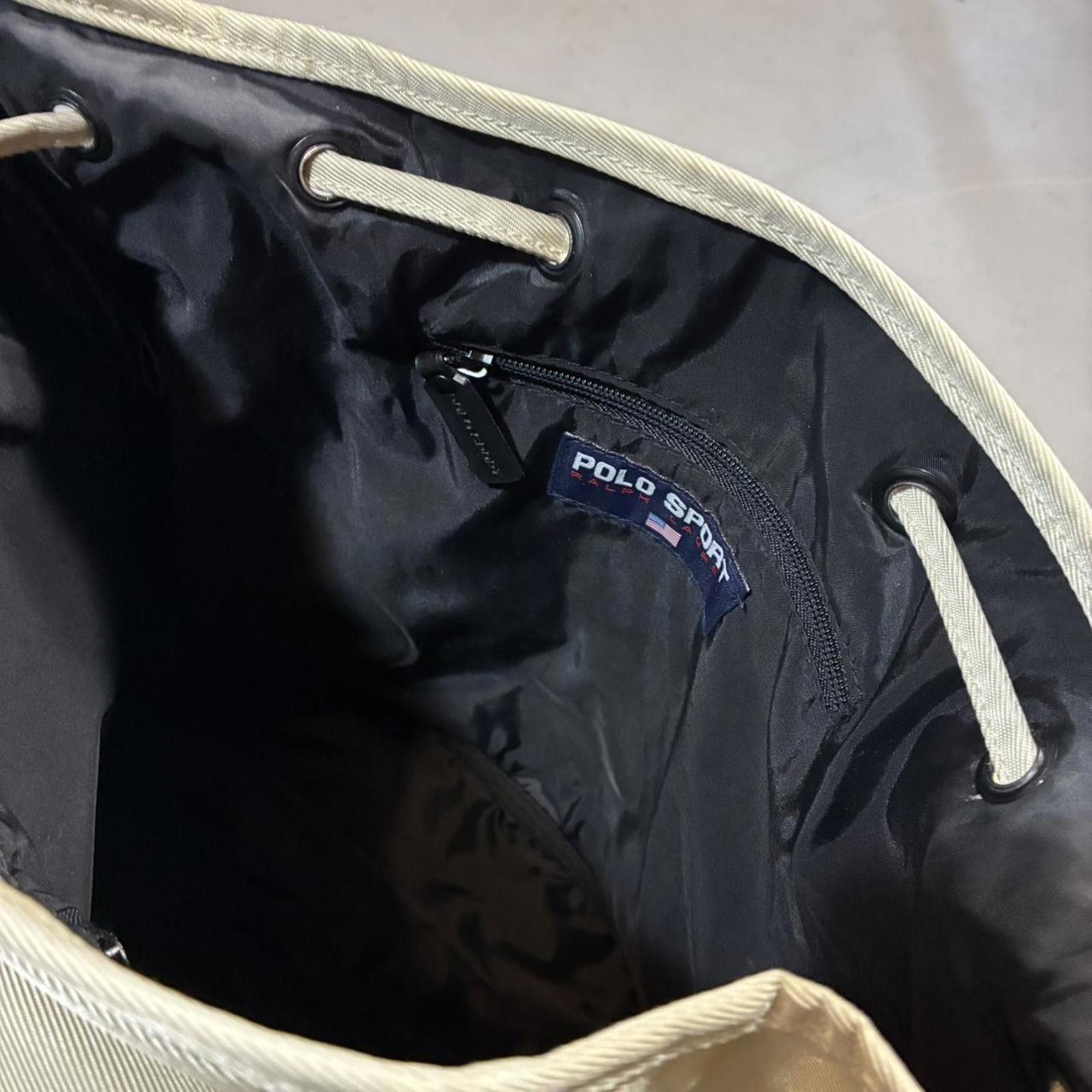 Polo Ralph Lauren Vintage 90s Polo Sport Canvas Drawstring Backpack Size ONE SIZE - 6 Thumbnail