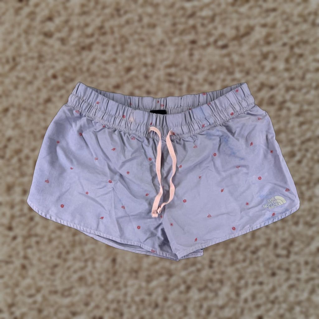 The North Face The North Face Shorts Women Medium Purple Floral Elastic Waist Run Gym 32x2 READ Size 32" / US 10 / IT 46 - 1 Thumbnail