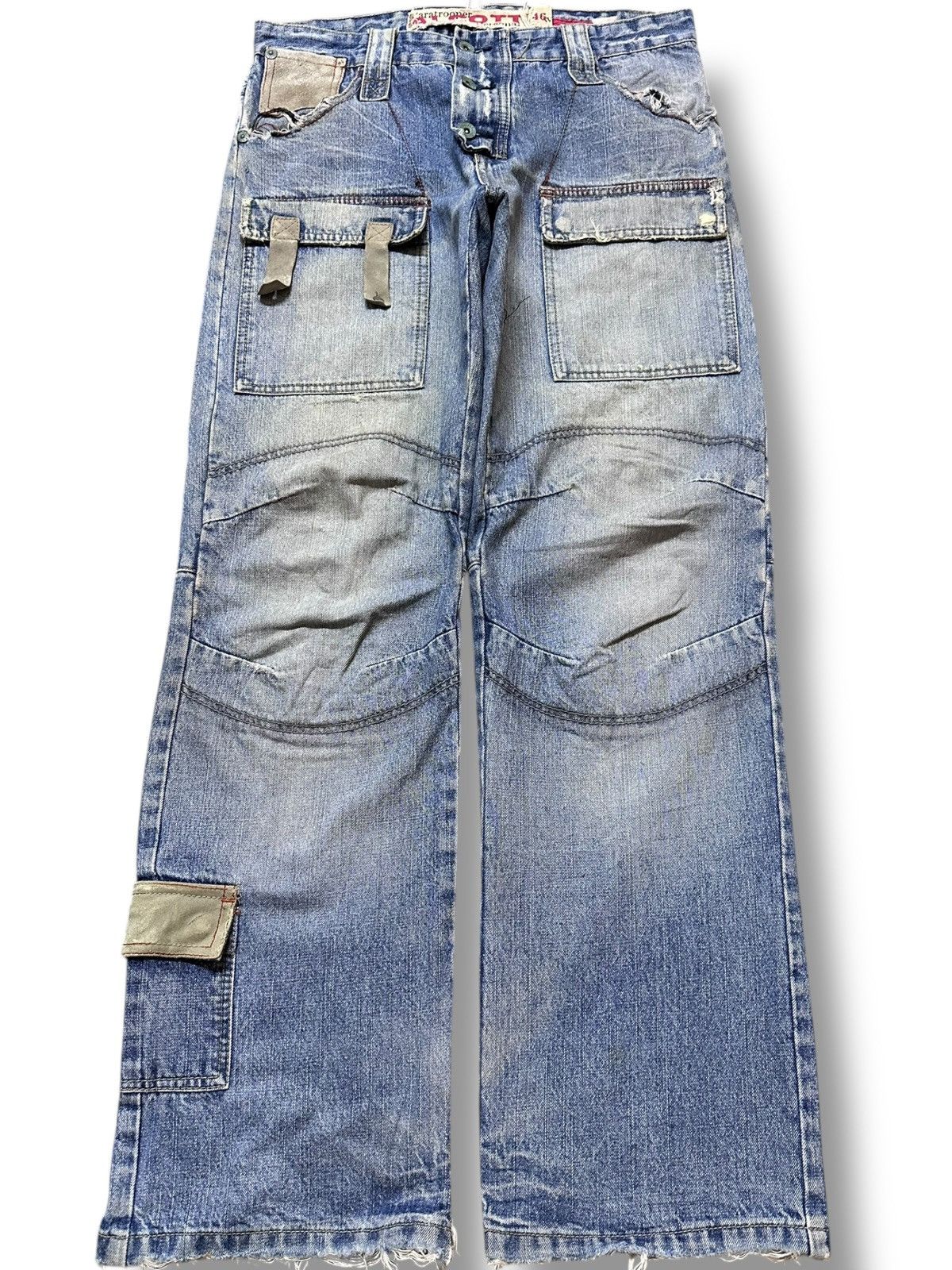 4GSELLER Vintage Alcott Paratrooper Airbone Personal Studded Denim Size US 33 - 1 Thumbnail