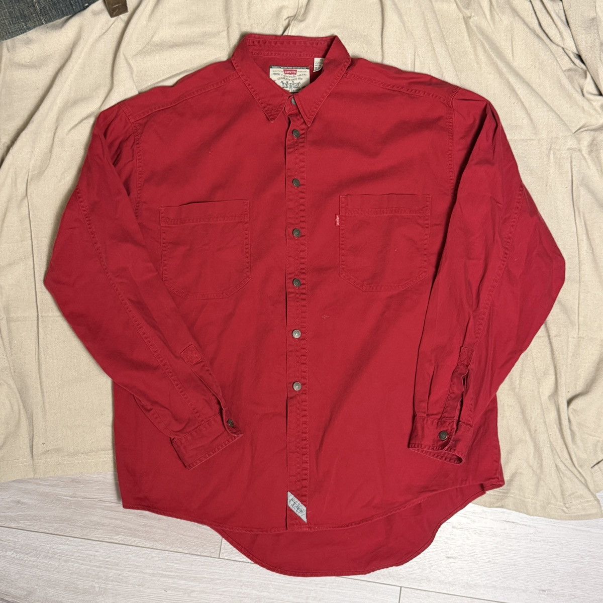 Levi's [Levi’s] 90’s Vintage Red Work Shirt Jacket Size US XL / EU 56 / 4 - 1 Thumbnail