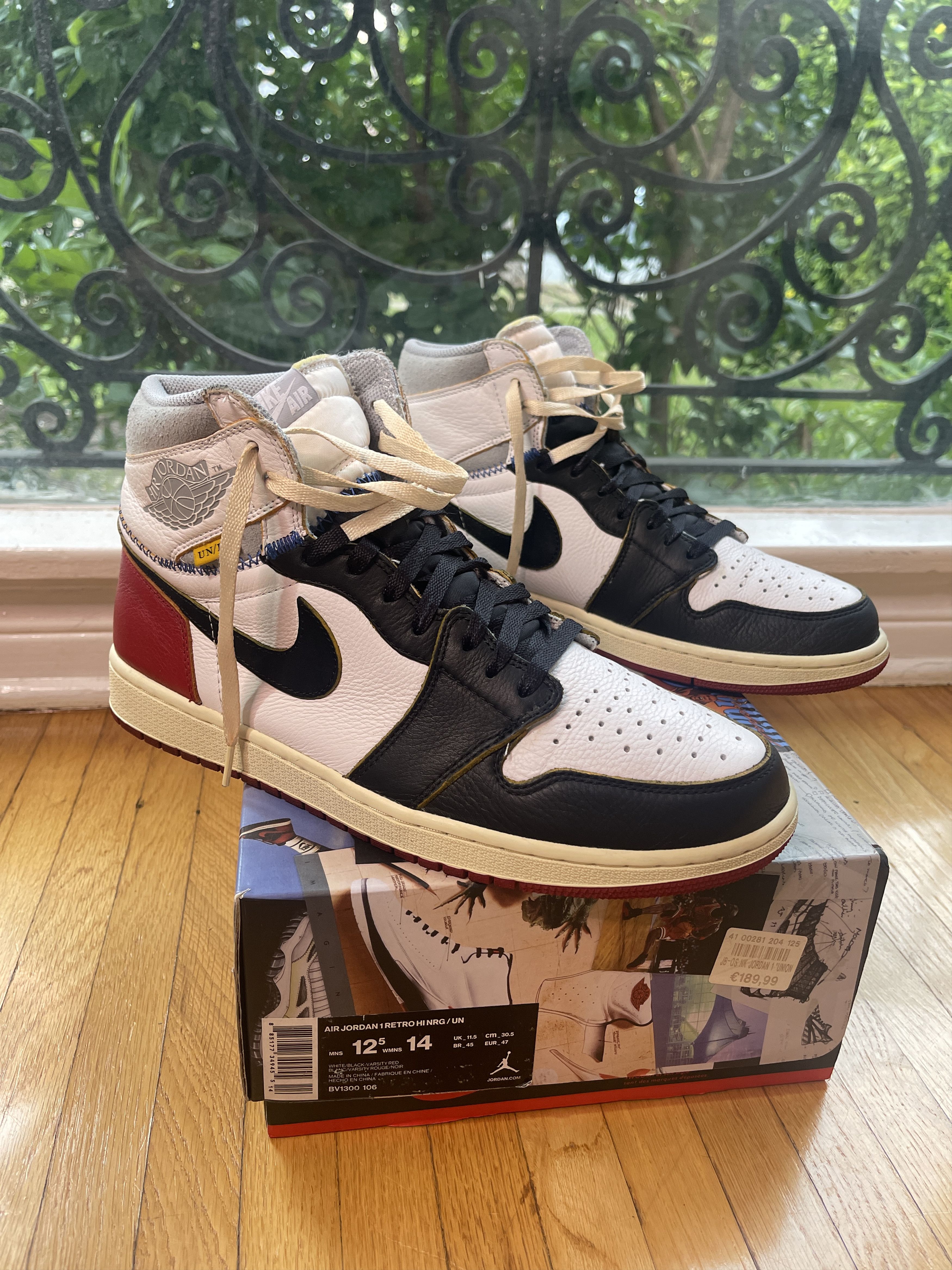 Jordan Brand × Union LA Jordan 1 Retro High Union Black Toe Size 12.5 Size US 12.5 / EU 45-46 - 2 Thumbnail
