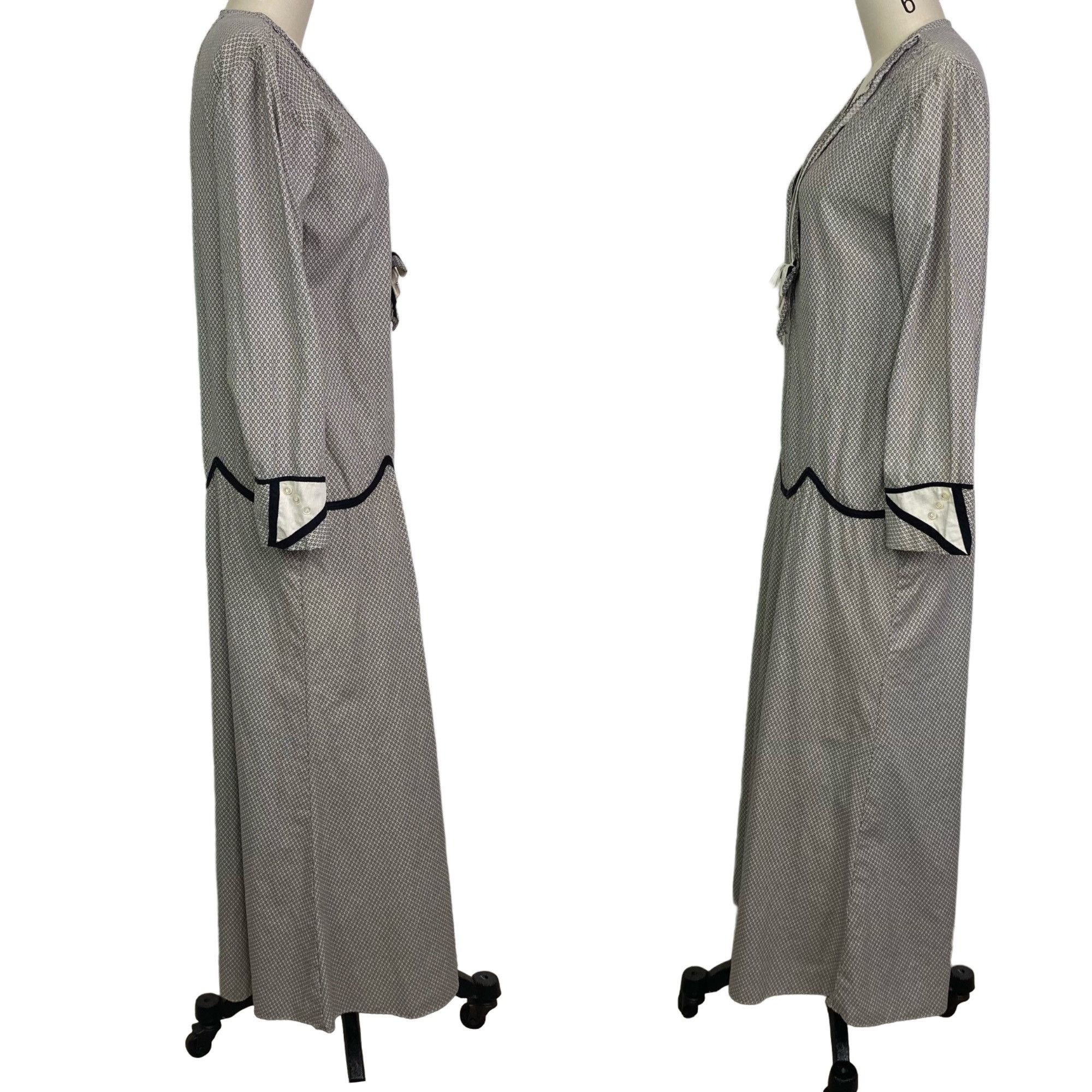 Vintage Vintage 50's White/Black Micro Geometric Pattern Maxi Peasan Size M / US 6-8 / IT 42-44 - 2 Thumbnail