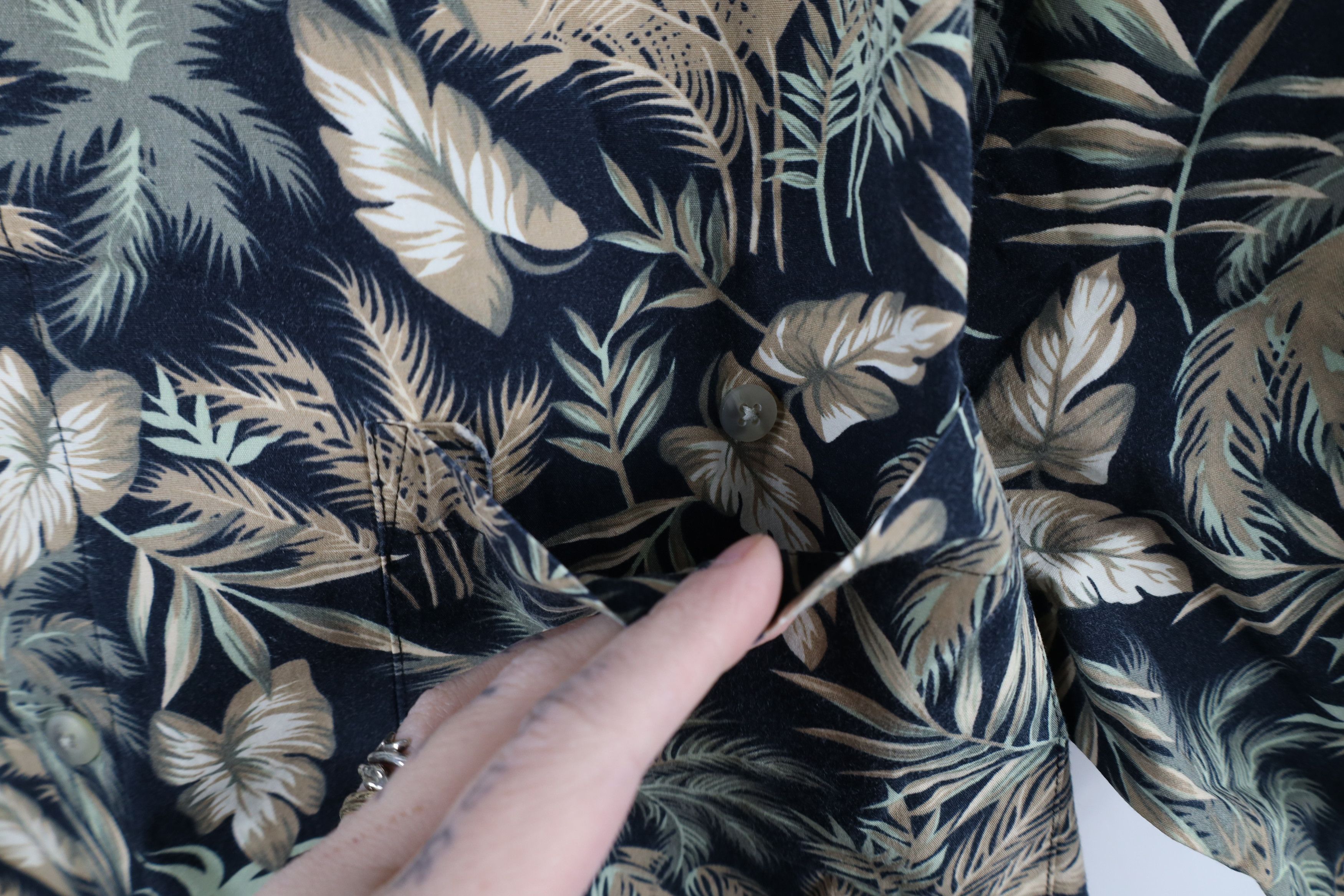 Pierre Cardin × Vintage Vtg 90s Pierre Cardin Palm Tree All Over Print Button Shirt Size US M / EU 48-50 / 2 - 4 Thumbnail