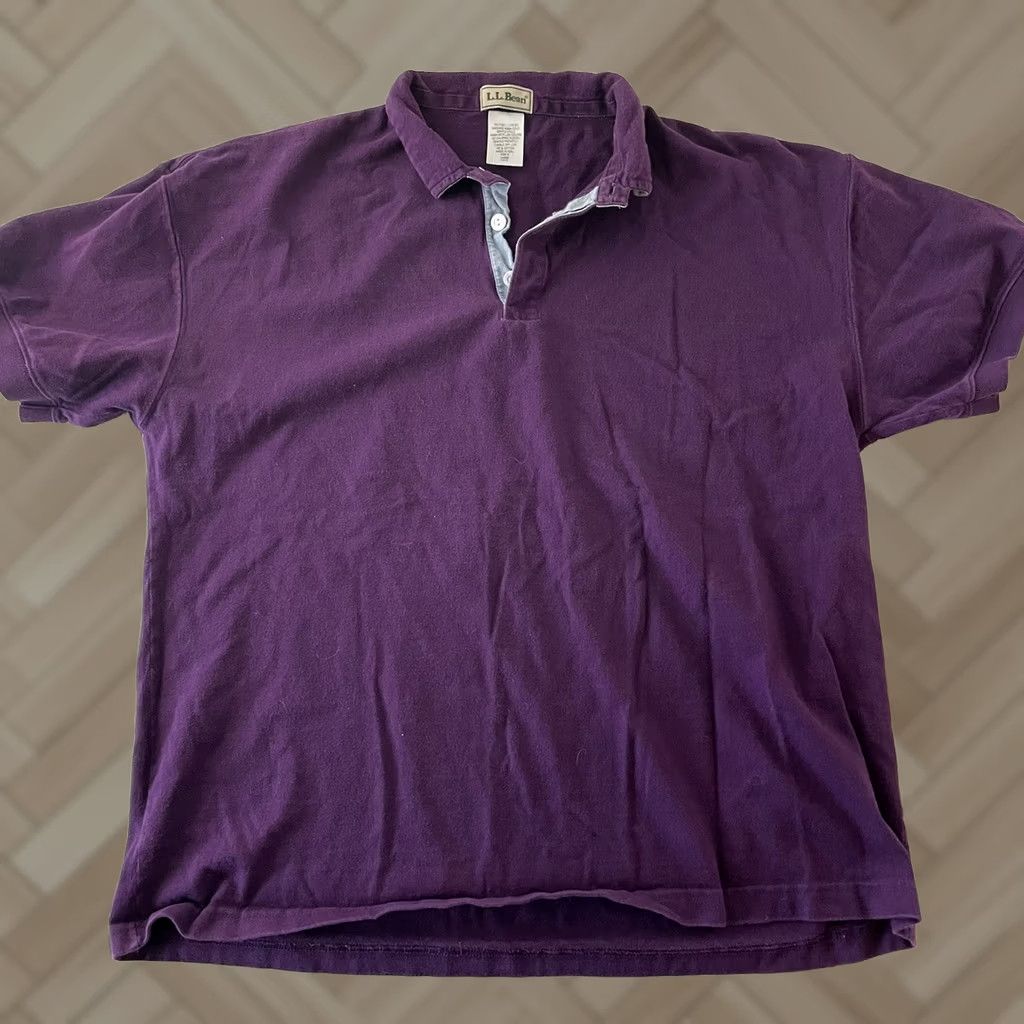 Vintage VINTAGE L.L. Bean Short Sleeve Button Front Polo Shirt Men's Large Purple Size US L / EU 52-54 / 3 - 1 Thumbnail
