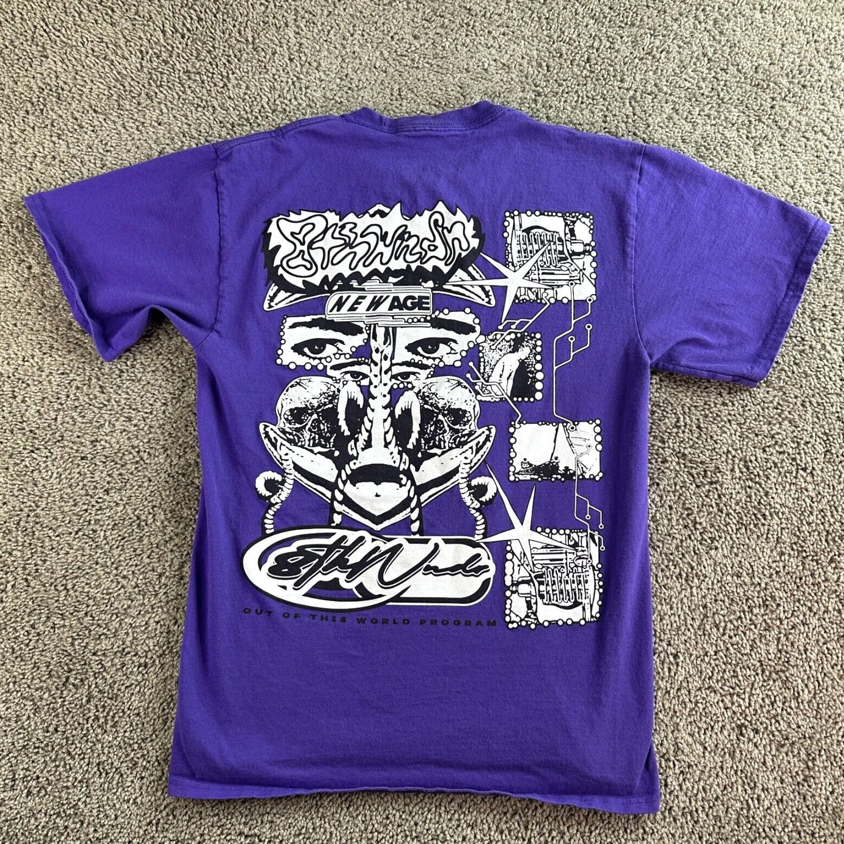 Vintage 8THWNDR Shirt Mens M Purple White Graphic Print Logo Short Sleeve Crew Neck Size US M / EU 48-50 / 2 - 2 Thumbnail