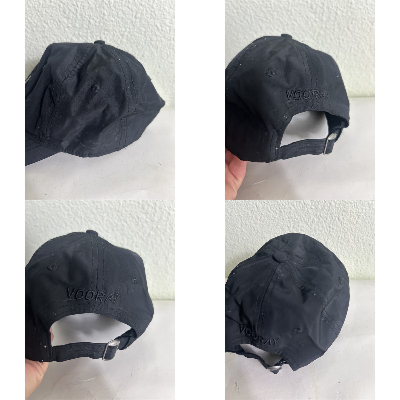 Vintage Vooray Strapback Baseball Hat Black Polyester Adjustable Men One Size Stains Hat Size ONE SIZE - 8 Thumbnail