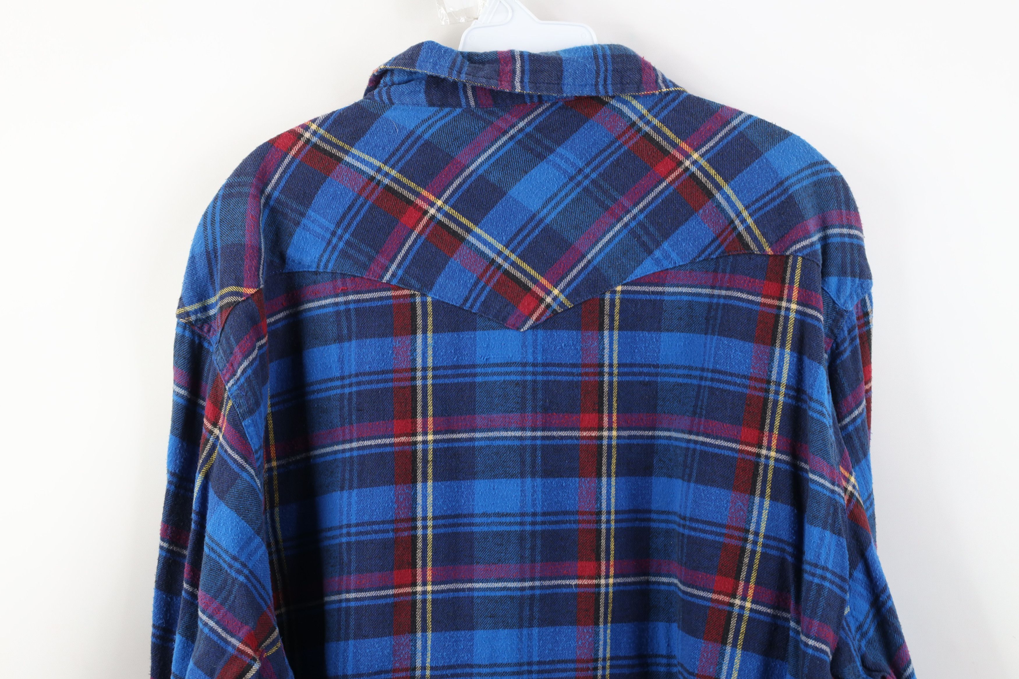 Wrangler Vintage 90s Wrangler Cowboy Flannel Snap Button Shirt Size US XXL / EU 58 / 5 - 9 Thumbnail