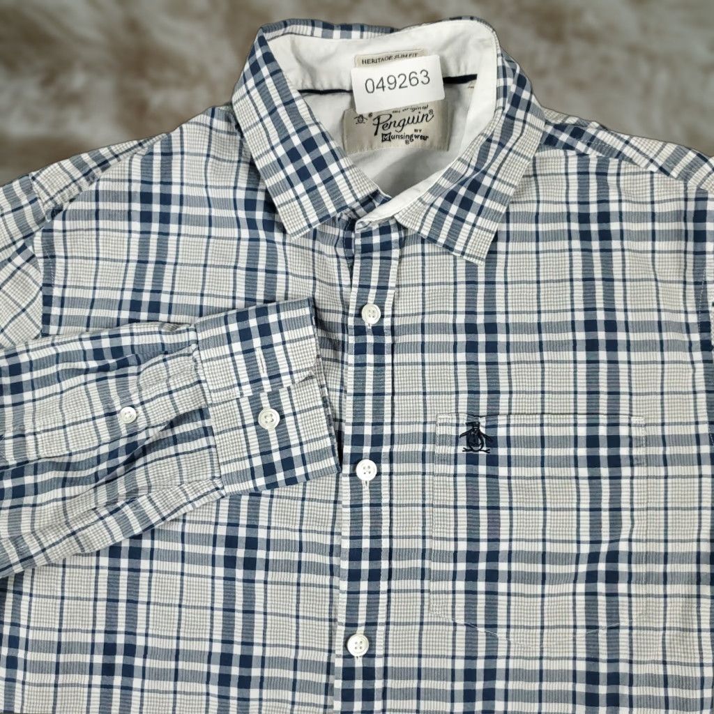 Original Penguin Original Penguin Button-Up Shirt Mens Small Blue Plaid Long Sleeve Casual Size US S / EU 44-46 / 1 - 1 Thumbnail