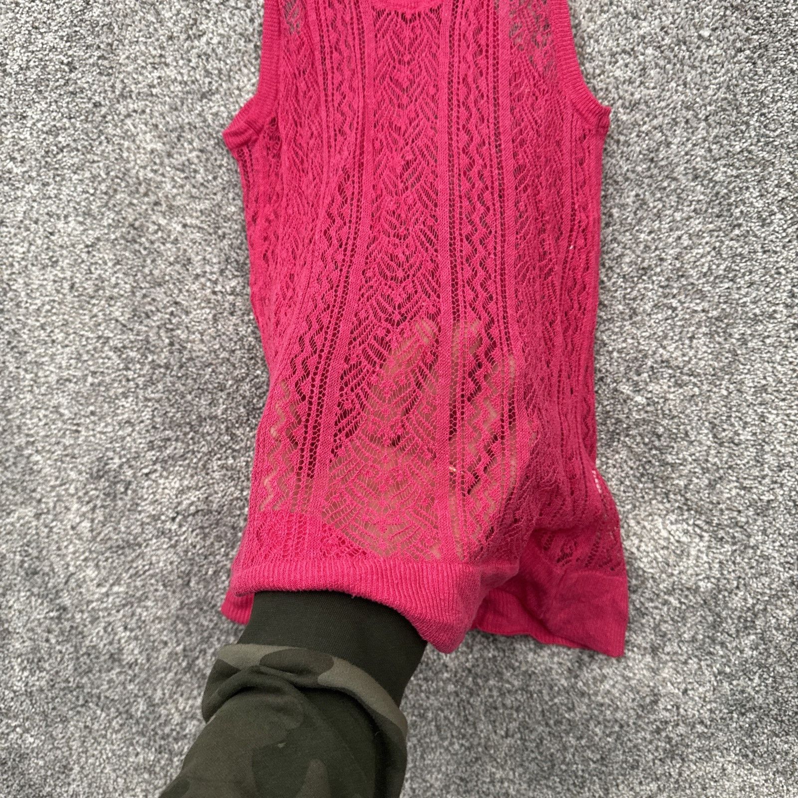 Other Aerie Tank Top Women M Sheer Crochet Boho Cottagecore Size M / US 6-8 / IT 42-44 - 4 Thumbnail