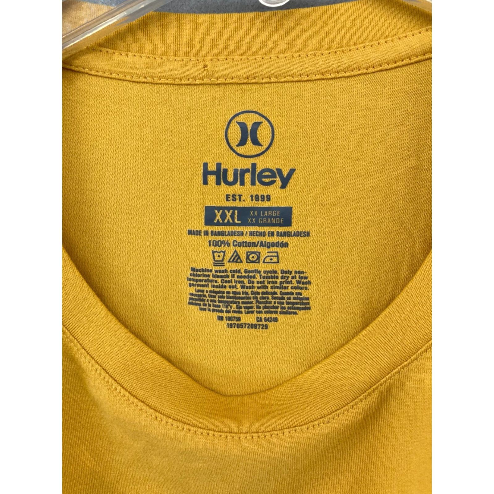 Hurley Hurley Men's TShirt 2XL Yellow Logo Shirt Adult 2XL Yellow Hurley Logo Beach Colorful 90s Mens Size US XXL / EU 58 / 5 - 5 Thumbnail