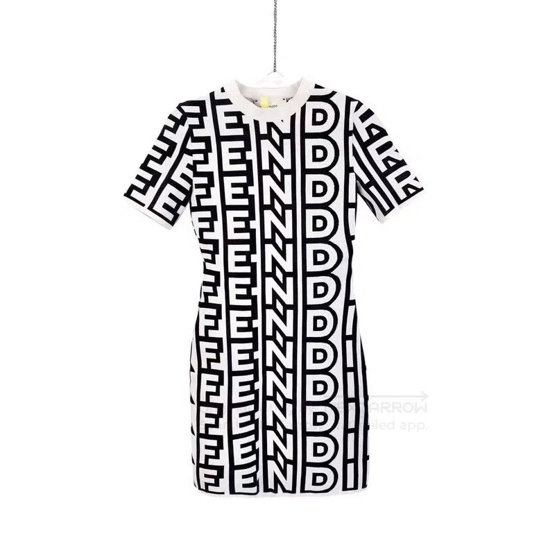 Fendi Fendi Nylon Logo Printed Knit Dress Size XS / US 0-2 / IT 36-38 - 1 Thumbnail