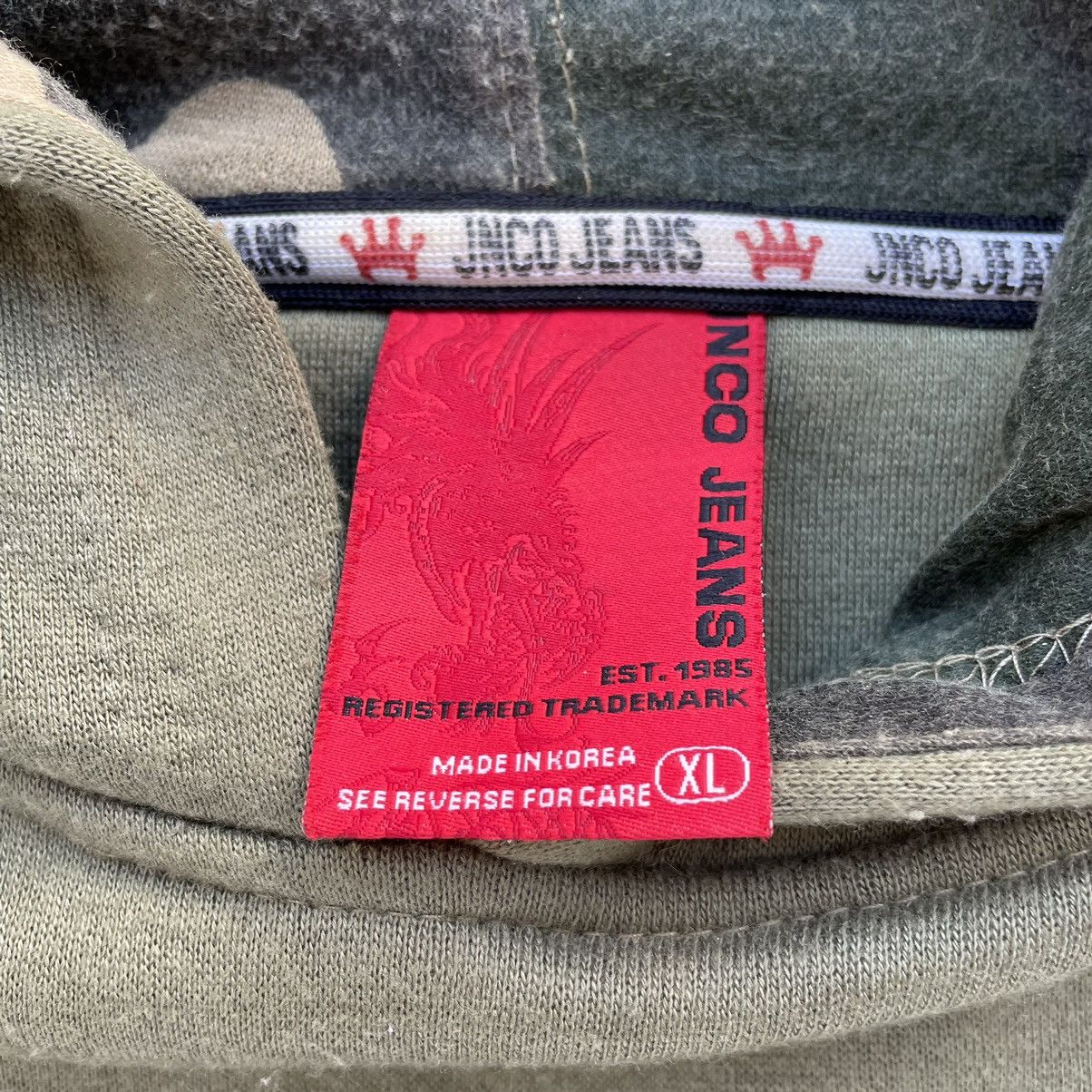 JNCO × Vintage Vintage Jnco Jeans Eagle Green Camo Hoodie Size XL Size US XL / EU 56 / 4 - 3 Thumbnail