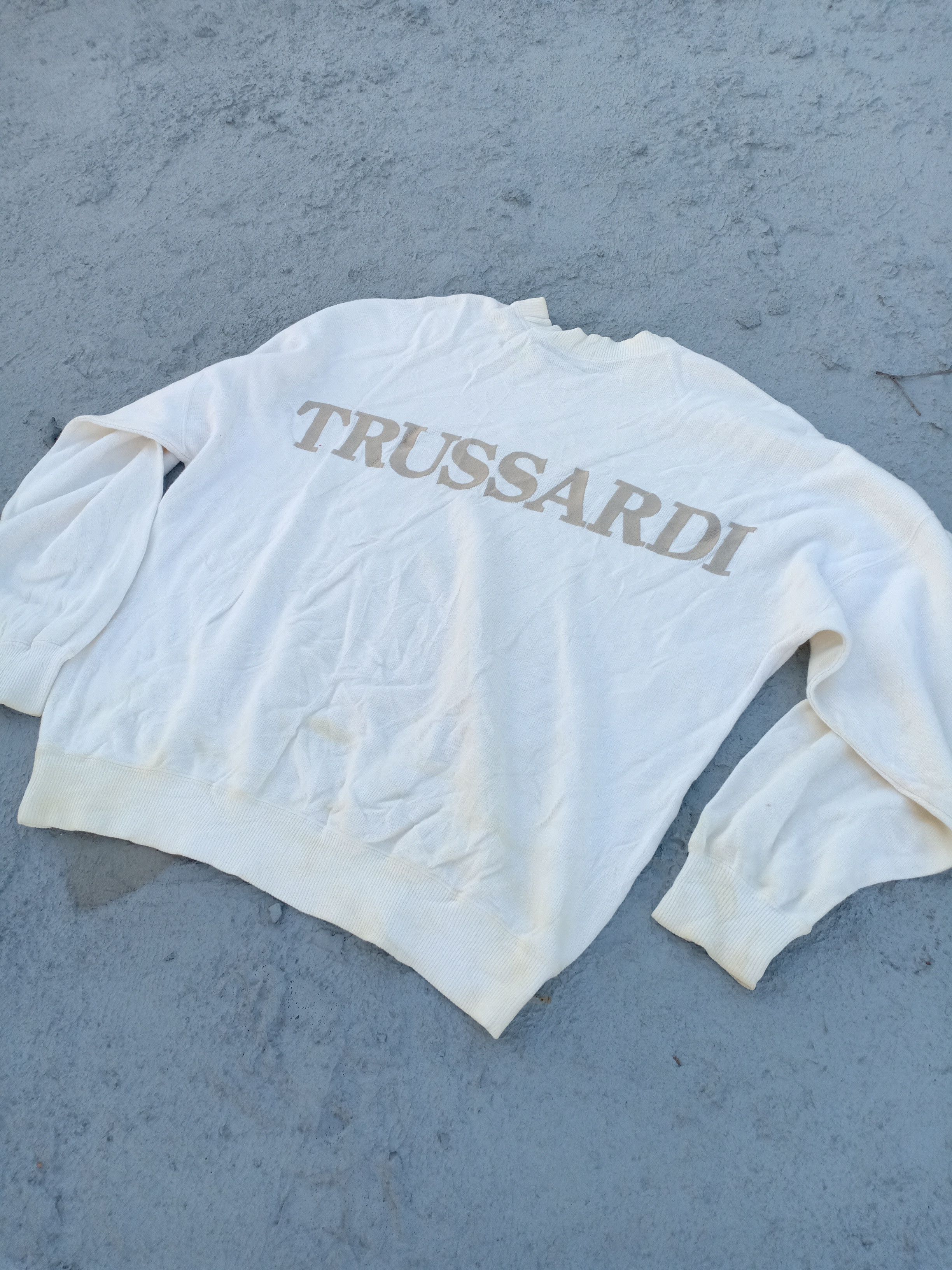 Trussardi × Vintage TRUSSARDI sweatshirt (embroidery script logo) Size US L / EU 52-54 / 3 - 2 Thumbnail