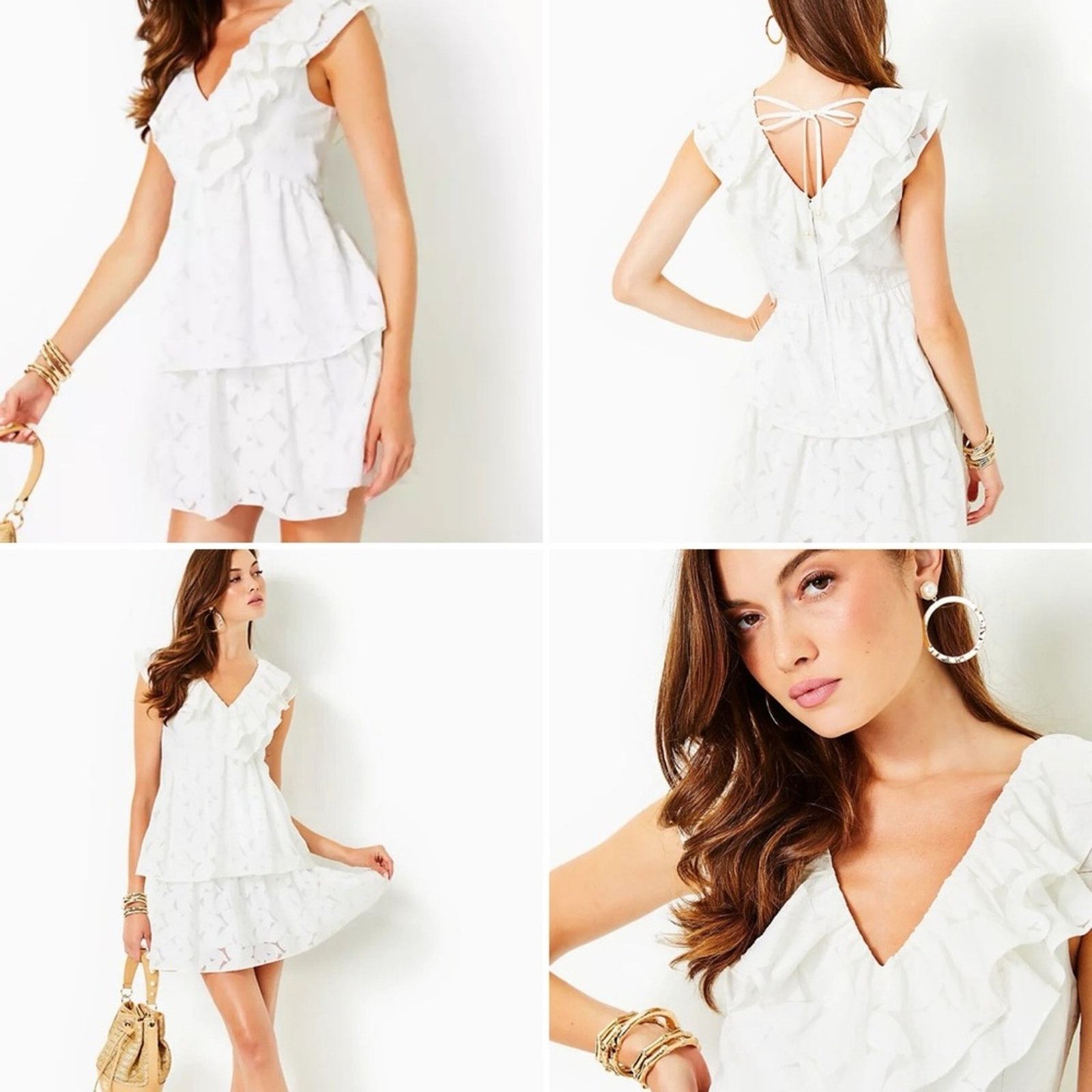 Lilly Pulitzer Lilly Pulitzer $278 Ritamarie White Ruffle Mini Dress 2 Size XS / US 0-2 / IT 36-38 - 1 Thumbnail