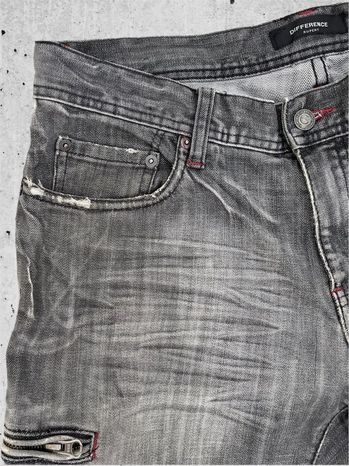 Designer × Jean 🔥 Difrrence Rupert Rusty Distressed Denim W35🔥 Size US 35 - 6 Thumbnail