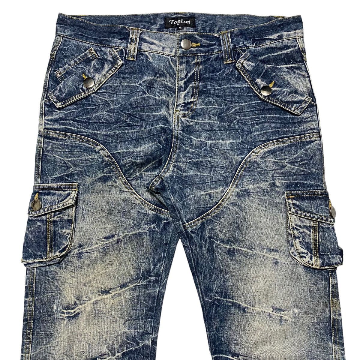 Japanese Brand Japanese Brand TOPISM Cargo Denim Flare Pants Bleach Size US 34 / EU 50 - 3 Thumbnail