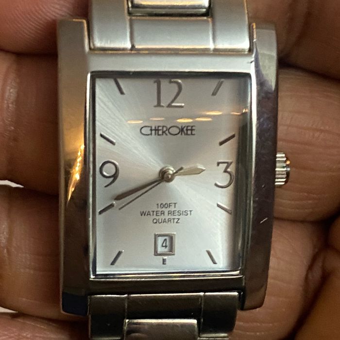 Cherokee Cherokee Silver Tone Watch 100FT Working New Battery | Grailed