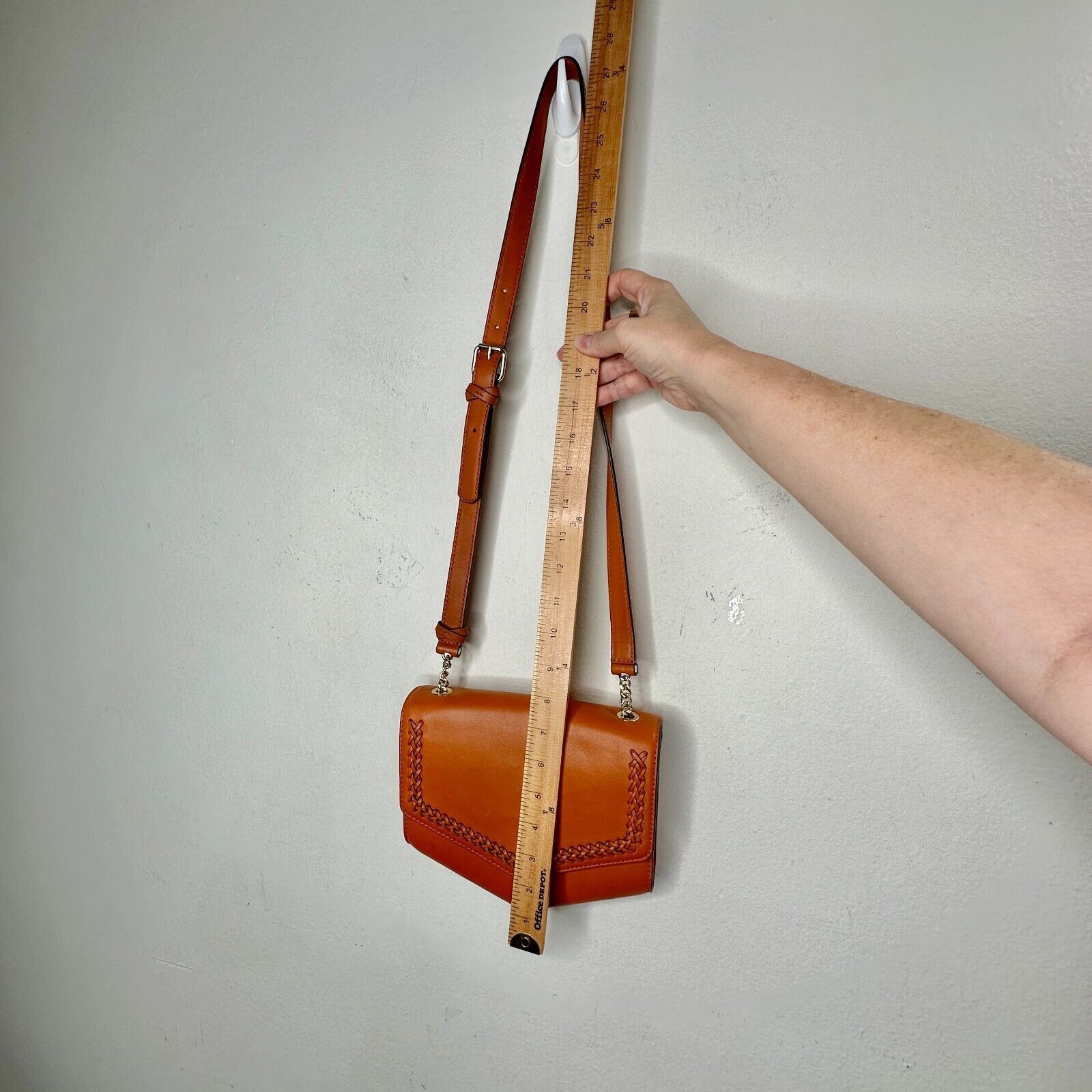 Sandro NWOT Sandro Camel Leather Crossbody Bag Lou MM Curcuma Purse Size ONE SIZE - 15 Thumbnail