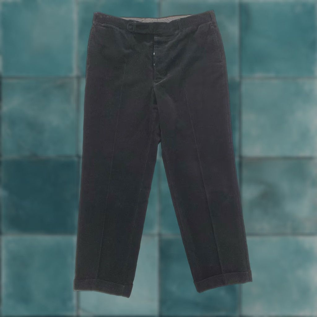 Polo Ralph Lauren VINTAGE Polo Ralph Lauren Corduroy Pants Mens 38x30 Black Button Fly Cuffed VTG Size US M / EU 48-50 / 2 - 1 Thumbnail