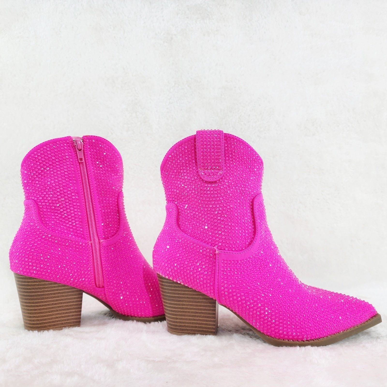 Other Dolly Neon Pink Rhinestone Disco Cowgirl Country Glam Wester Size US 10 / IT 40 - 2 Thumbnail