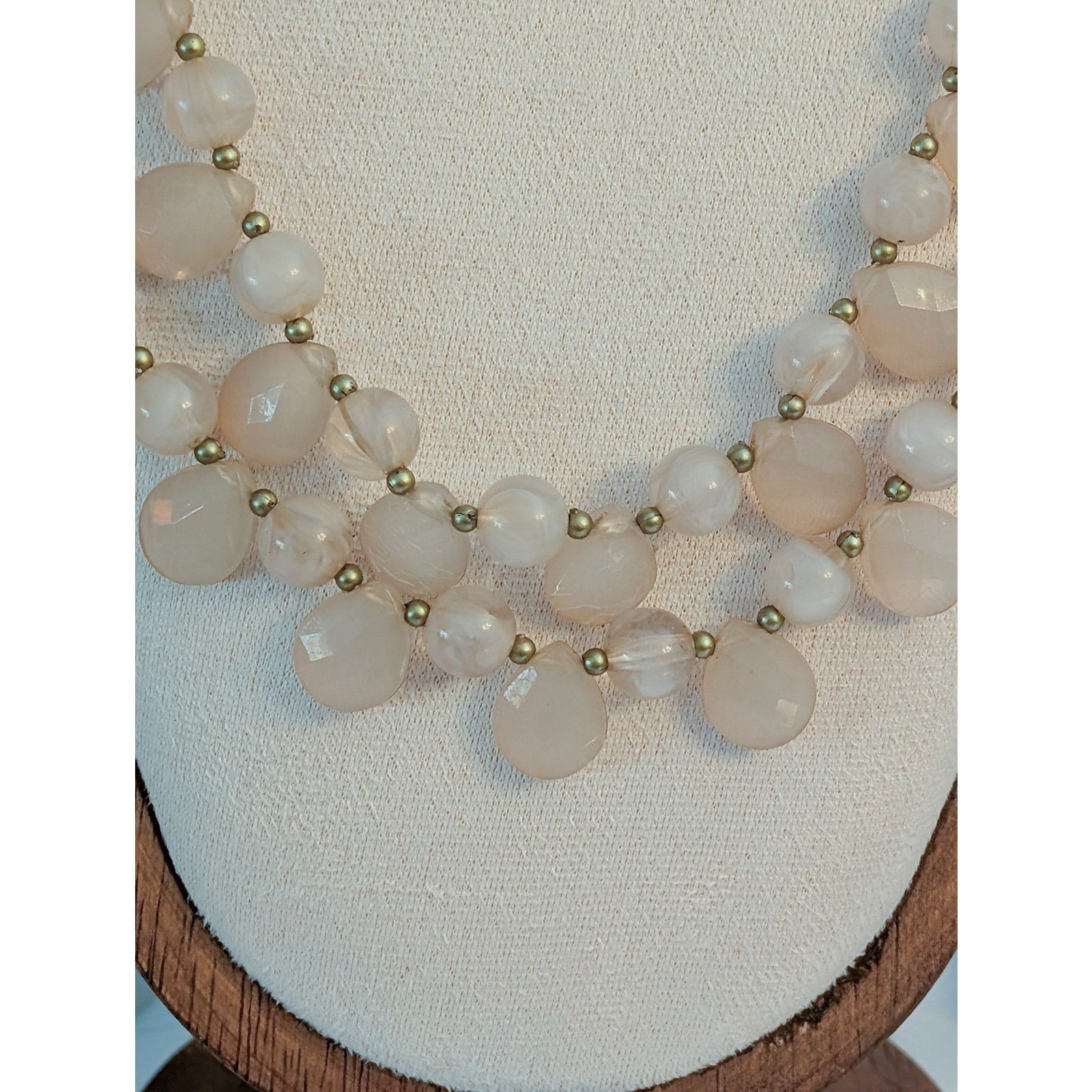Vintage VTG 1980s 20" Layered Pink Teardrop & Round Beaded Necklace Size ONE SIZE - 2 Thumbnail