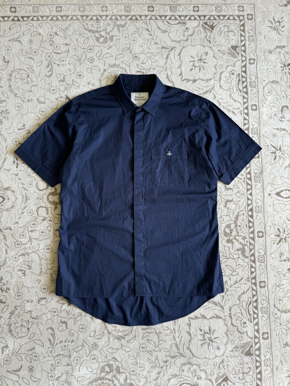 Vivienne Westwood Short Sleeve Shirt Button Up Navy