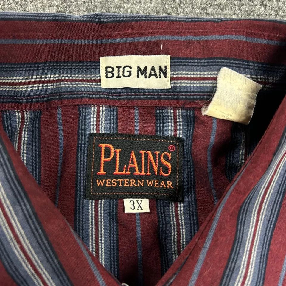 Vintage VTG Plains Westernwear Shirt Mens 3X Striped Big Pearl Snap Size US XXL / EU 58 / 5 - 3 Thumbnail
