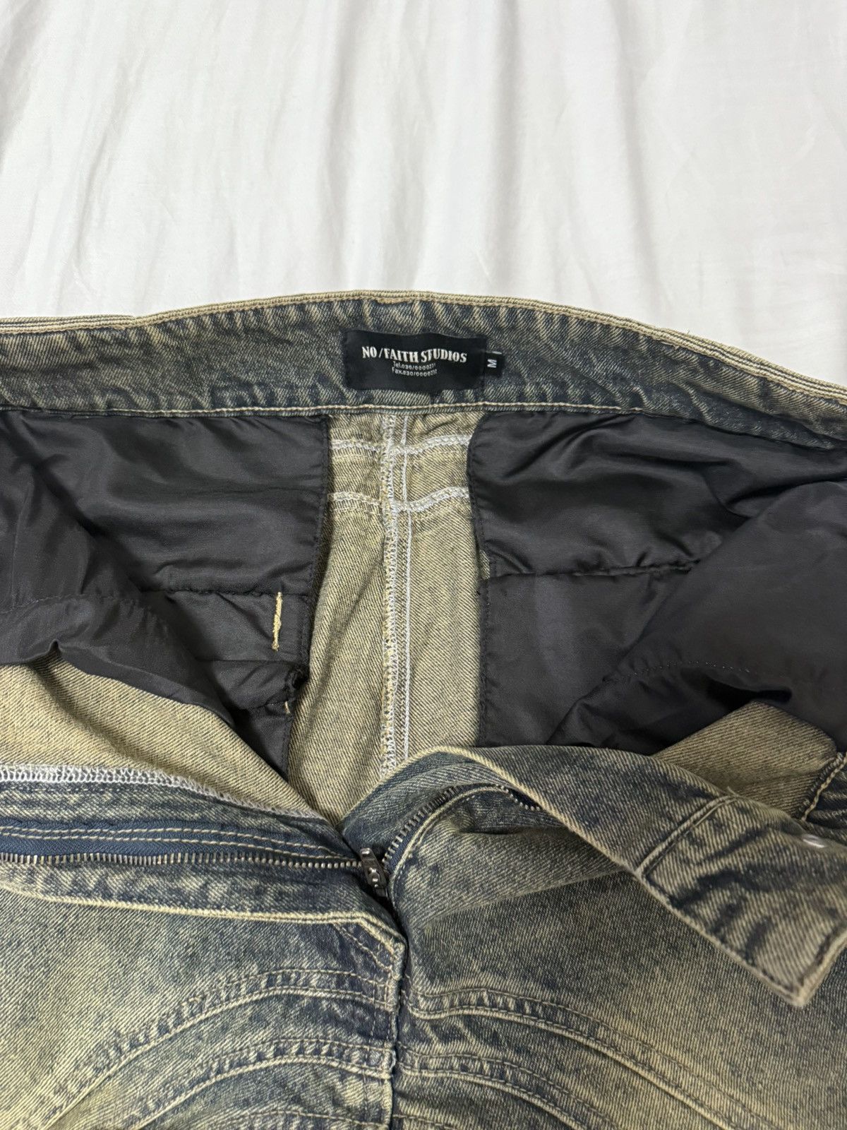 No Faith Studios No Faith Studios Wave Denim Jeans Green Distressed Size US 30 / EU 46 - 7 Thumbnail