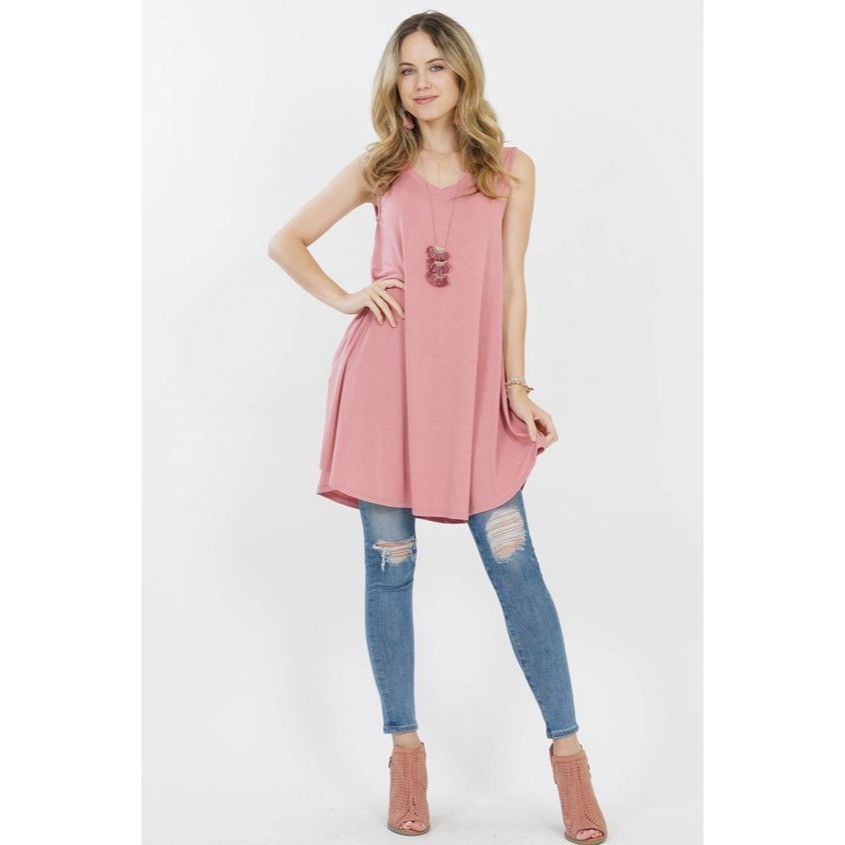 Other Zenana Premium Womens Sleeveless V-Neck Tunic Top Large Rayo Size L / US 10 / IT 46 - 1 Thumbnail