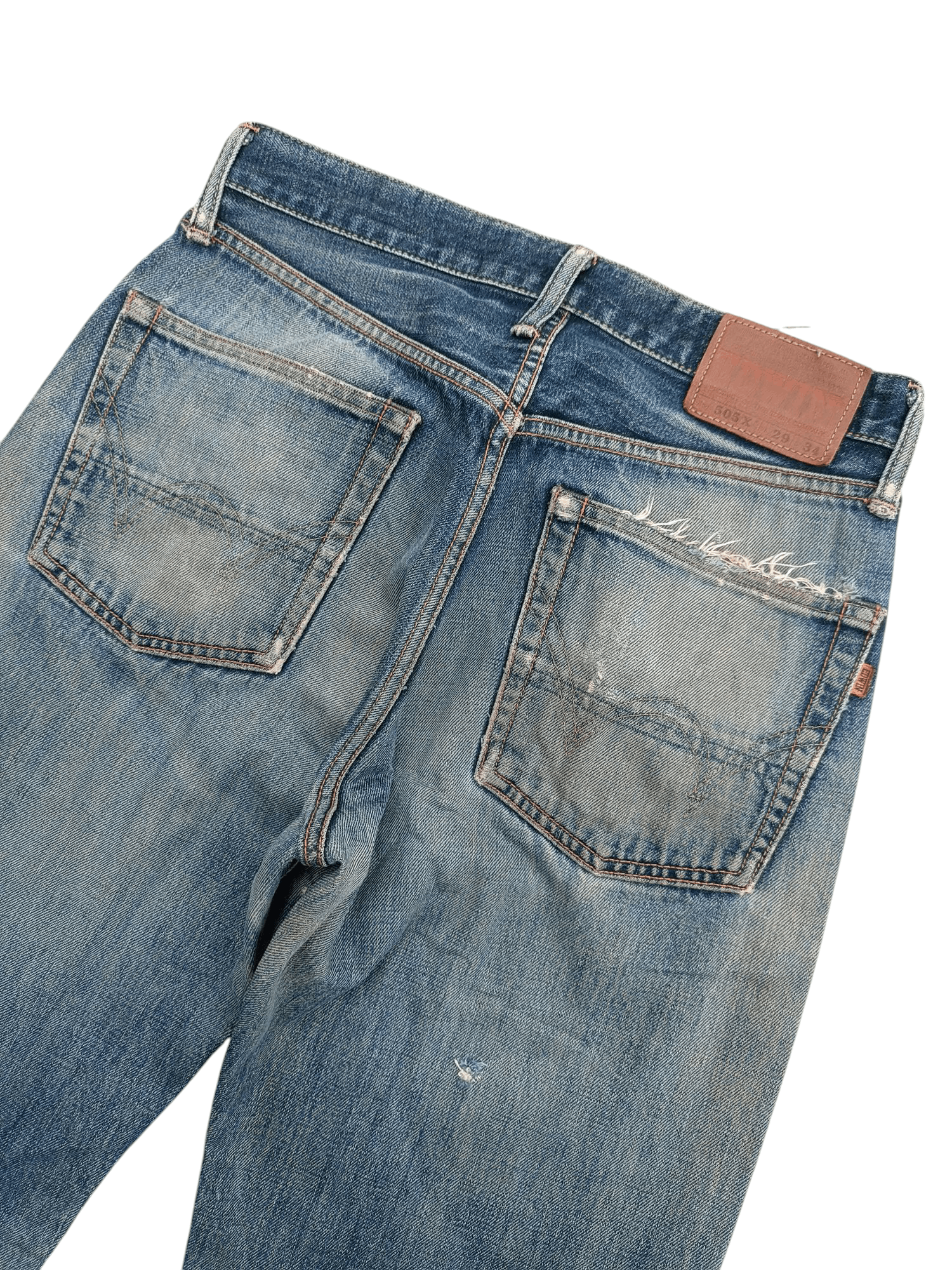 Edwin × Japanese Brand VINTAGE 505 Edwin Selvedge Jeans Distressed Orange Tab E249 Size US 28 / EU 44 - 8 Thumbnail
