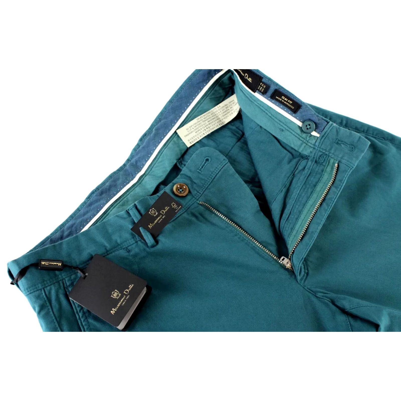 Massimo Dutti Massimo Dutti Trousers Men's US 30 Chino Stretchy Zip Fly Pockets Blue Slim 98% cotton 2% elastane Mens Size US 30 / EU 46 - 4 Thumbnail