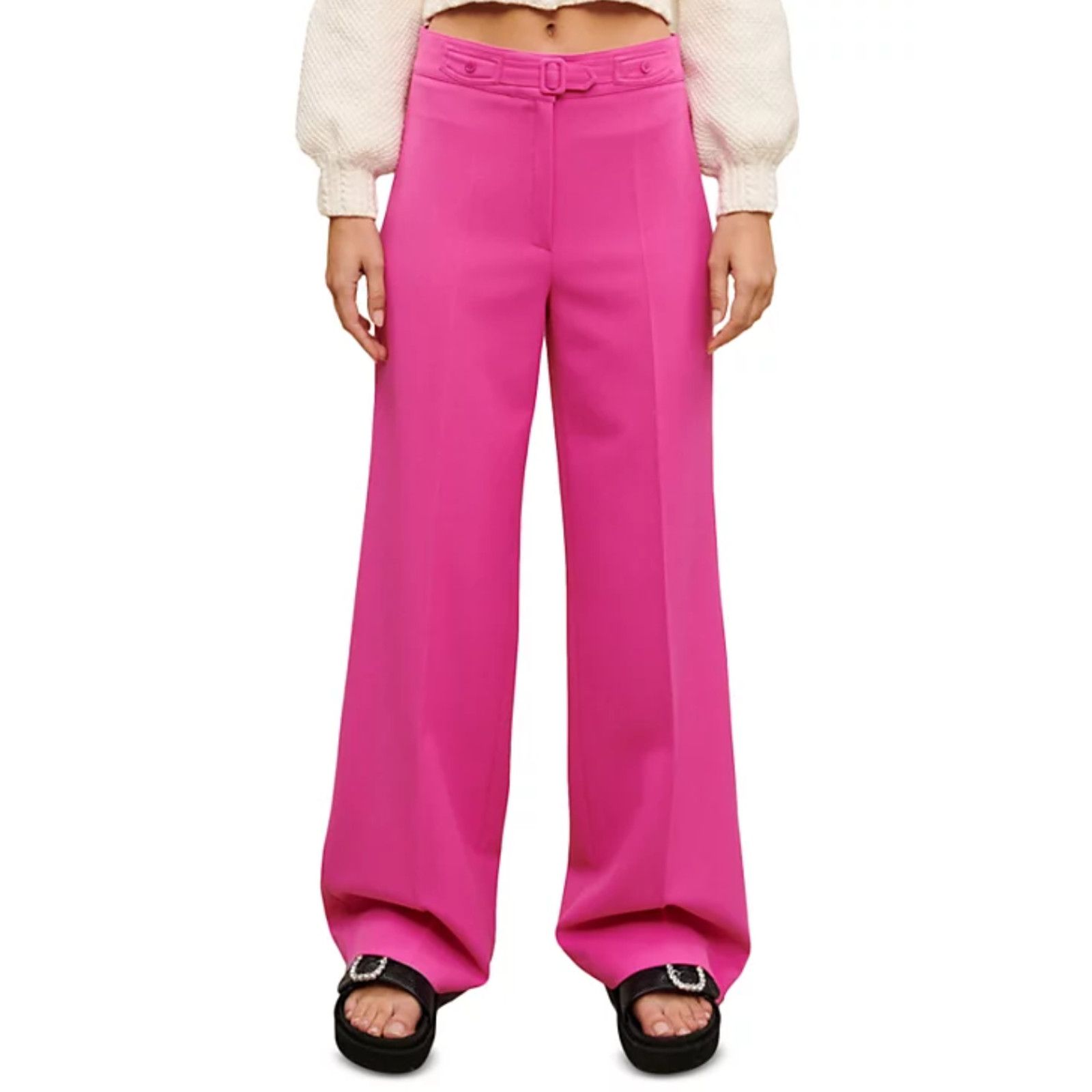 Maje Maje Women Patricia Wide Leg Pants Fuchsia Size 36EU / 4US Size 27" / US 4 / IT 40 - 1 Thumbnail