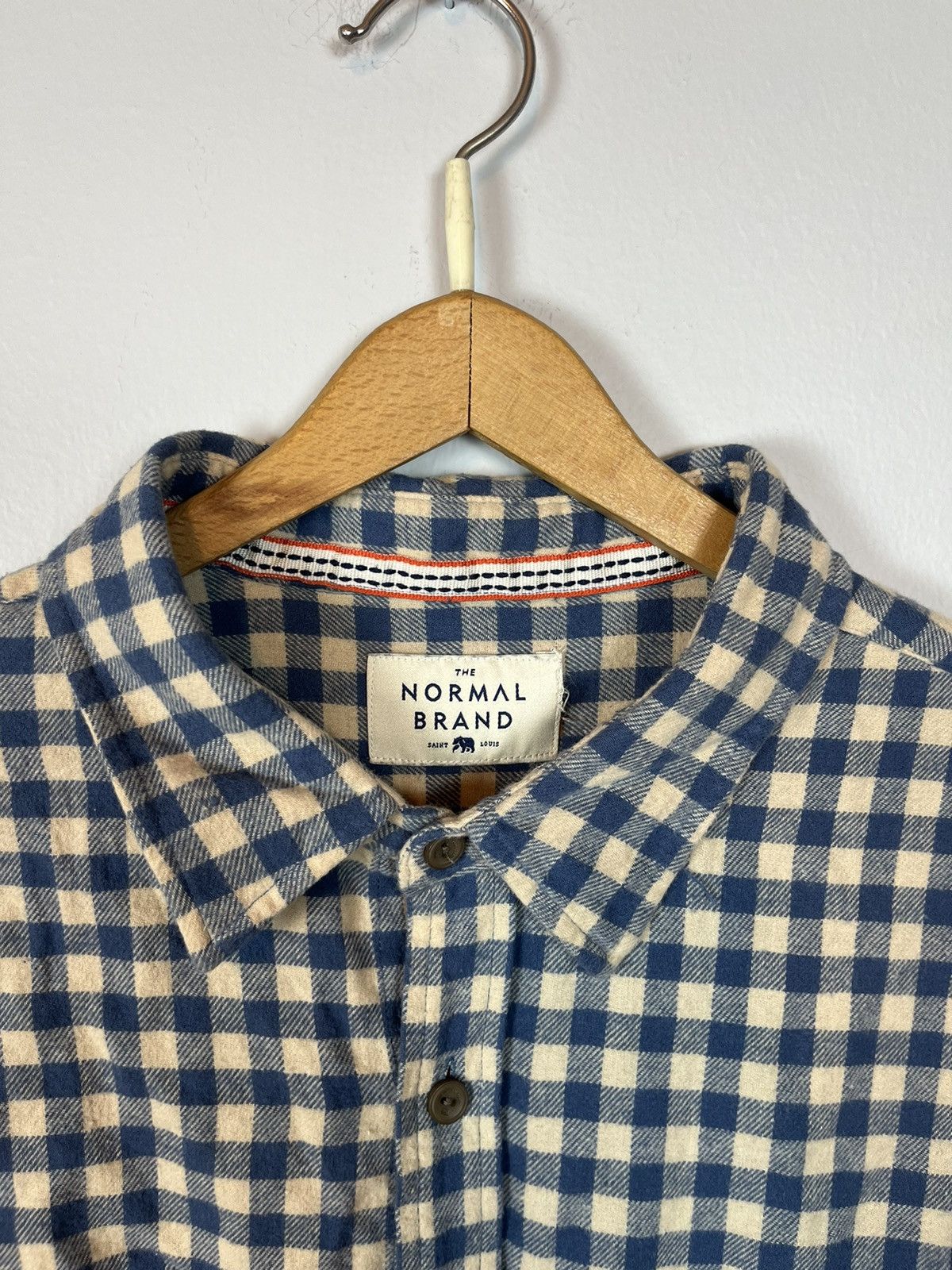 Japanese Brand The Normal Brand blue & cream Flannel Size US L / EU 52-54 / 3 - 4 Thumbnail
