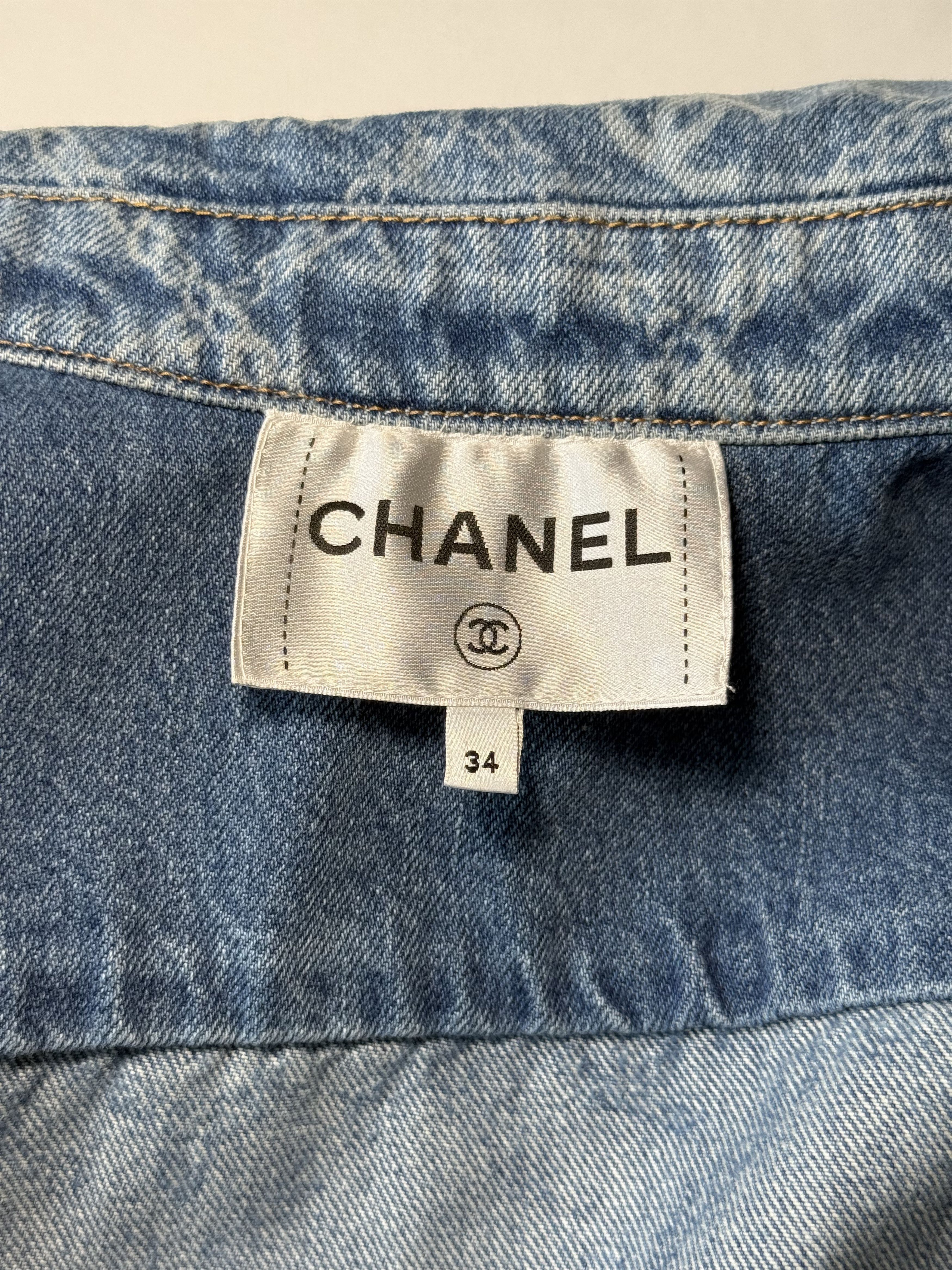 Chanel Chanel 23A CC Camelia Peplum Denim Jacket 34 Size XS / US 0-2 / IT 36-38 - 5 Thumbnail
