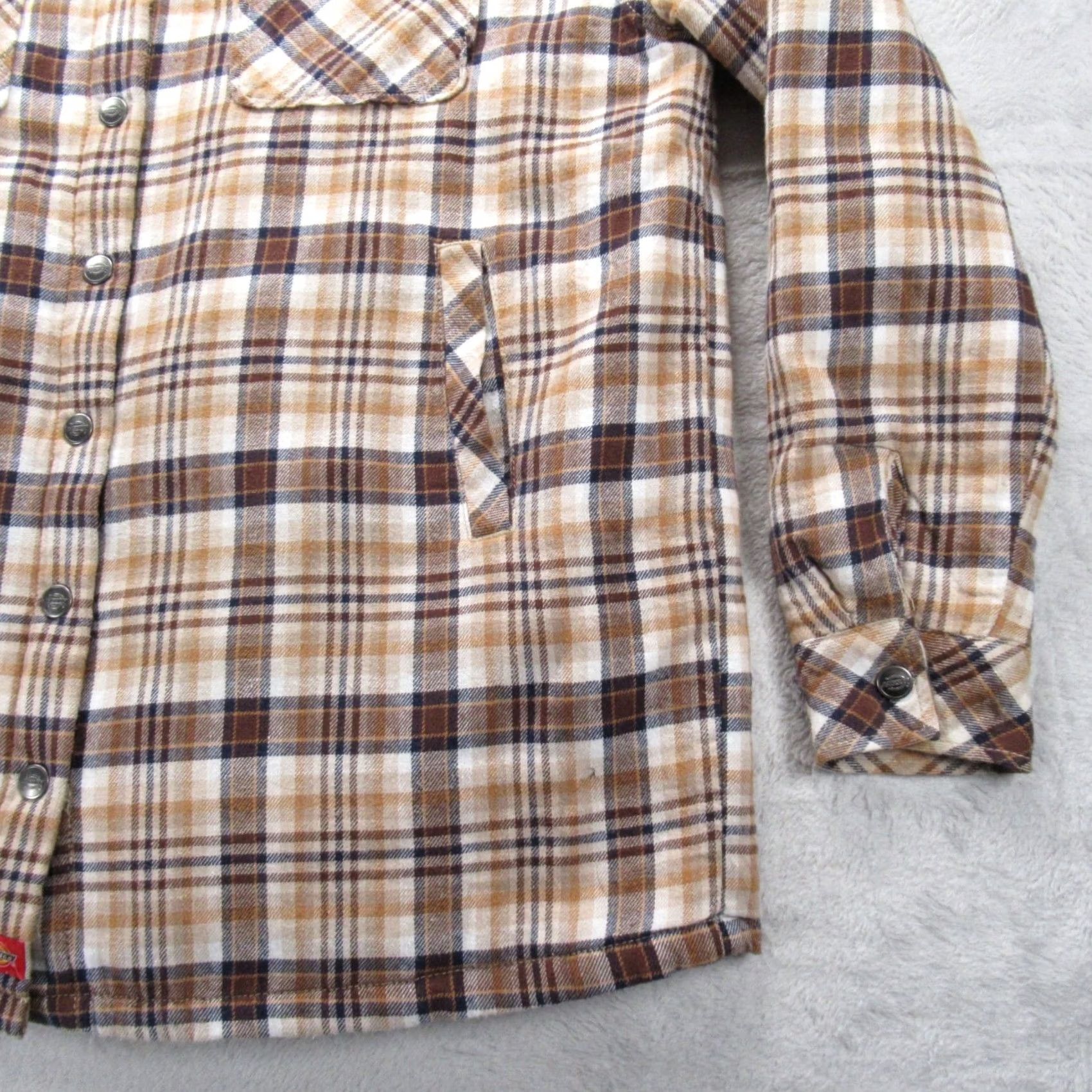 Dickies Dickies Insulated Jacket Shirt Jacket Men XS Brown Plaid Snap Quilted Lined Workwear Size US XS / EU 42 / 0 - 7 Thumbnail