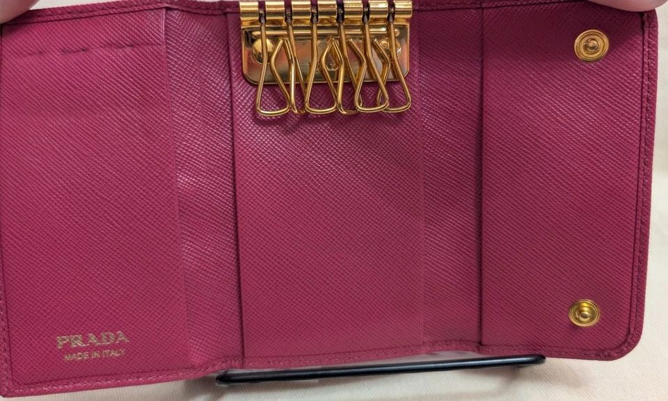 Prada PRADA Pink Leather Key Case 6 Key Holder Size ONE SIZE - 3 Thumbnail
