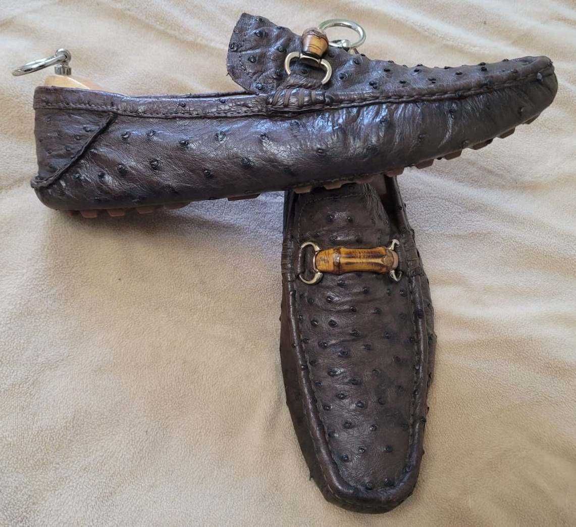 Gucci Gucci Ostrich Leather Loafers Shoes Size US 10 / EU 43 - 1 Thumbnail