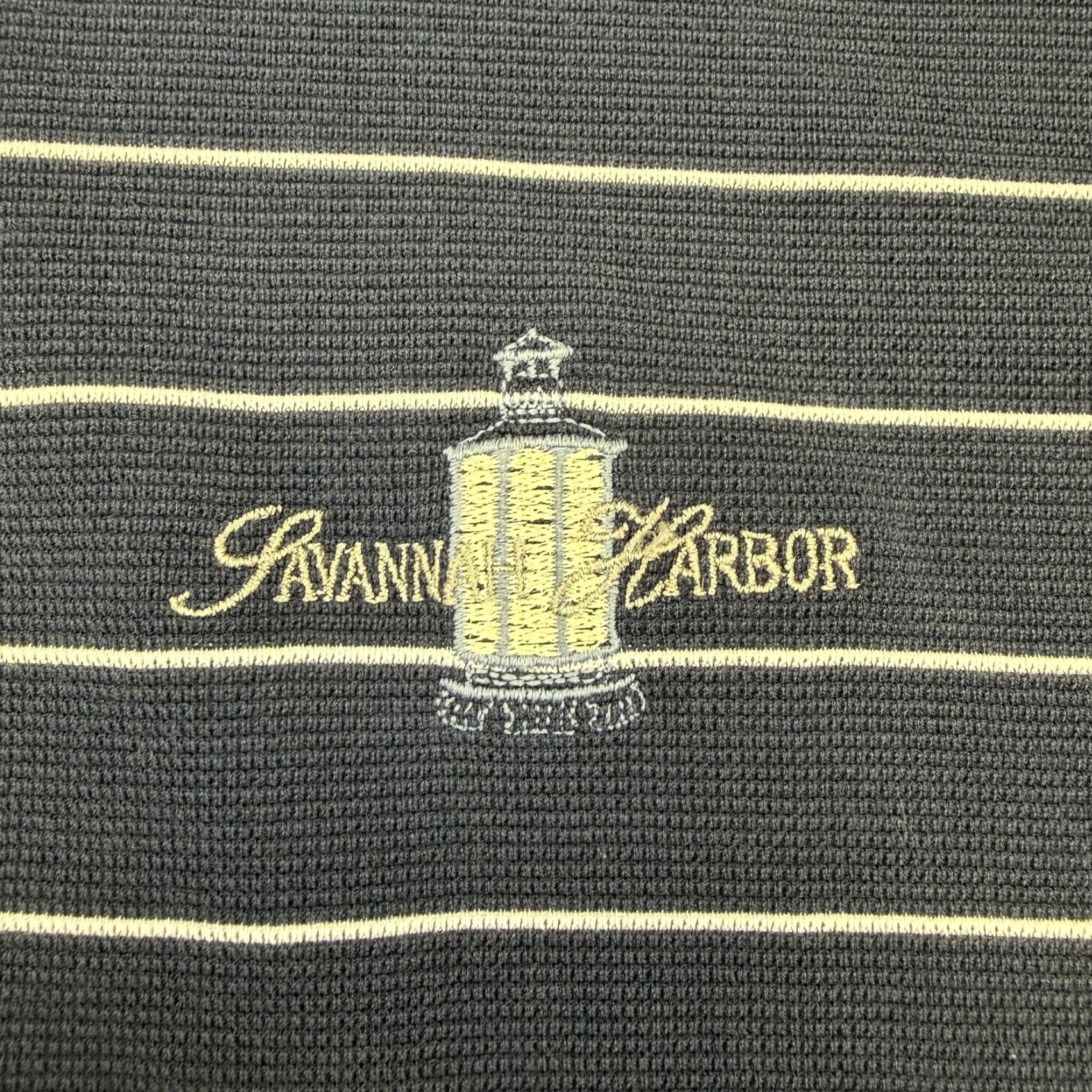 Vintage Greg Norman Savannah Harbor Golf Polo Shirt Mens 2XL Navy Blue Striped Play Dry Shirt Size US XXL / EU 58 / 5 - 3 Thumbnail