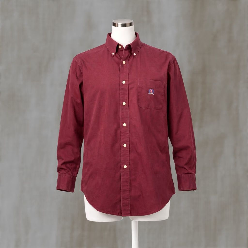 Bugle Boy VINTAGE Bugle Boy Burgundy Long Sleeve Button Down Shirt XL 90's For Her Size XL / US 12-14 / IT 48-50 - 1 Thumbnail