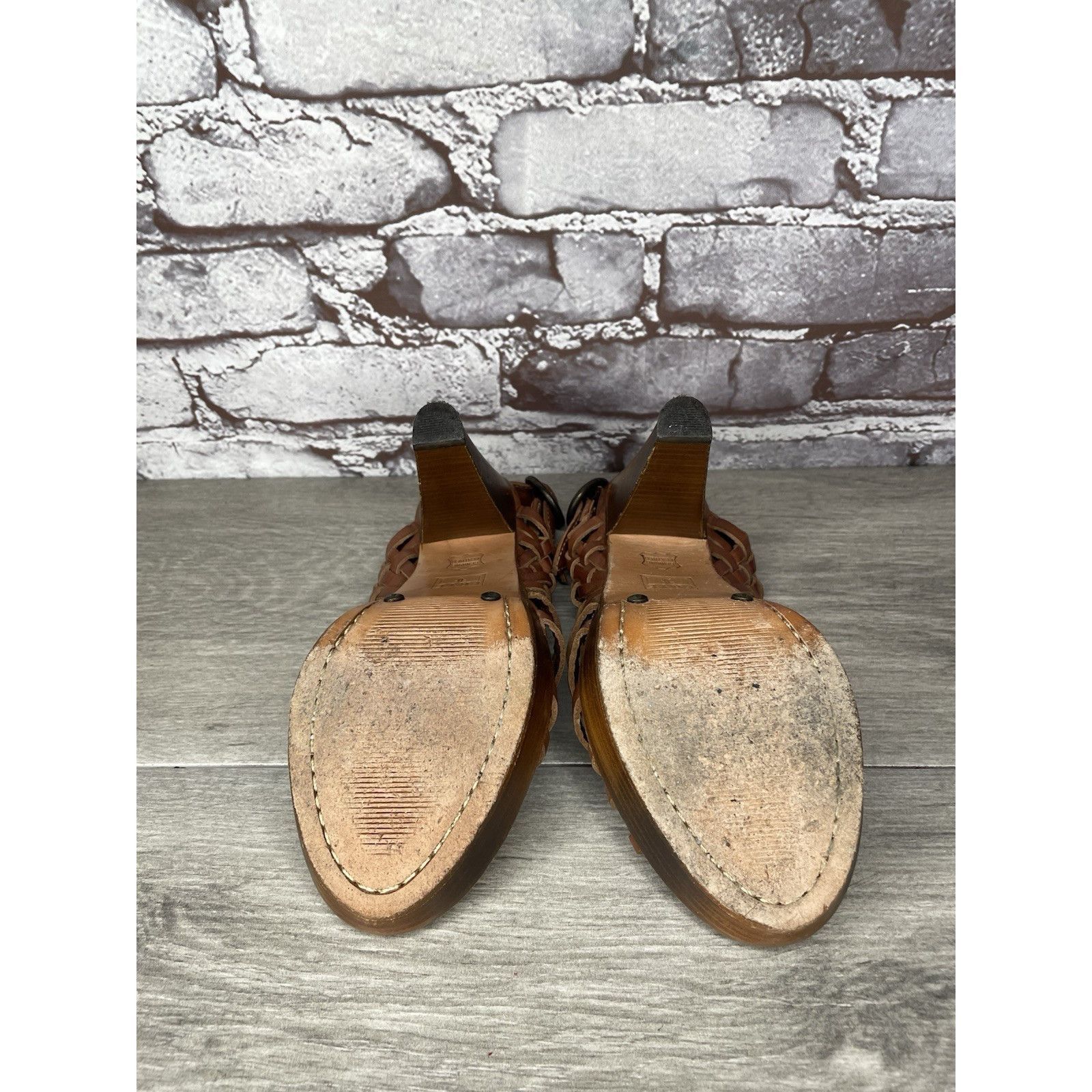 Frye Frye Joy Brown Braided Leather Huarache Platform Heel Sandal Size US 6.5 / IT 36.5 - 23 Thumbnail