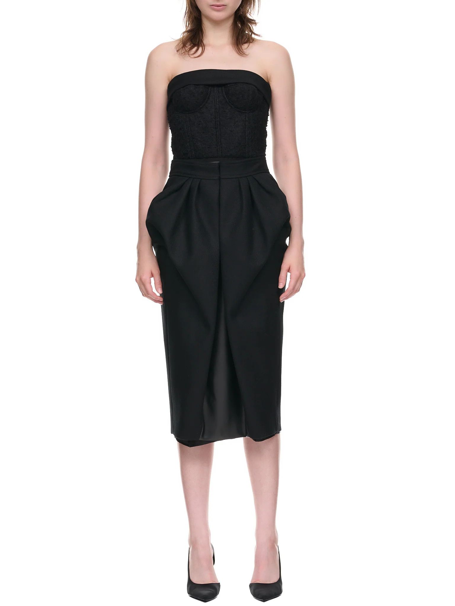 Maison Margiela o1y0625 Midi Dress in Black Size S / US 4 / IT 40 - 1 Thumbnail