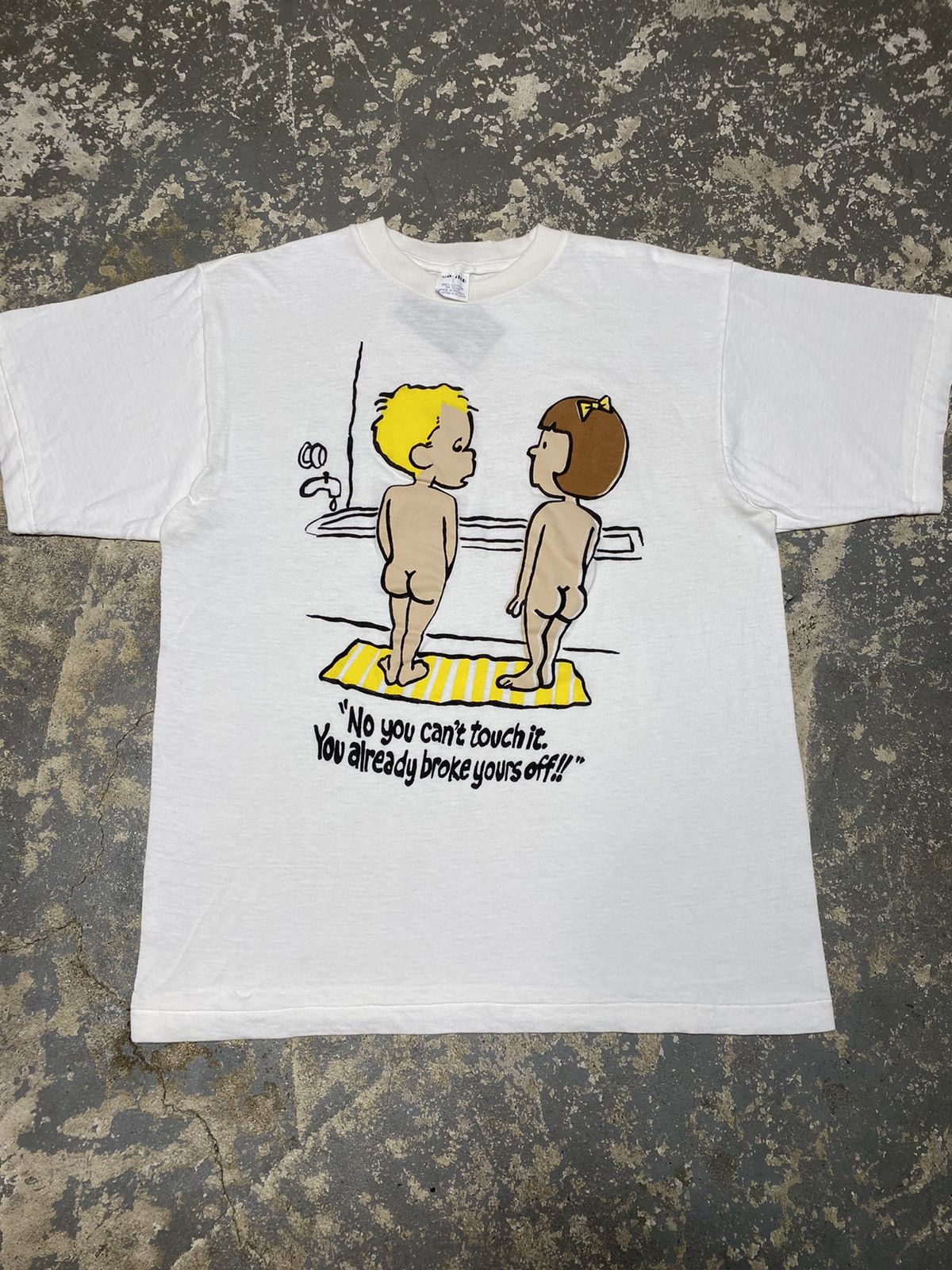 Japanese Brand × Vintage Vintage No You Can’t Touch Broke Yours Off Funny 90s Tshirt Size US L / EU 52-54 / 3 - 9 Thumbnail