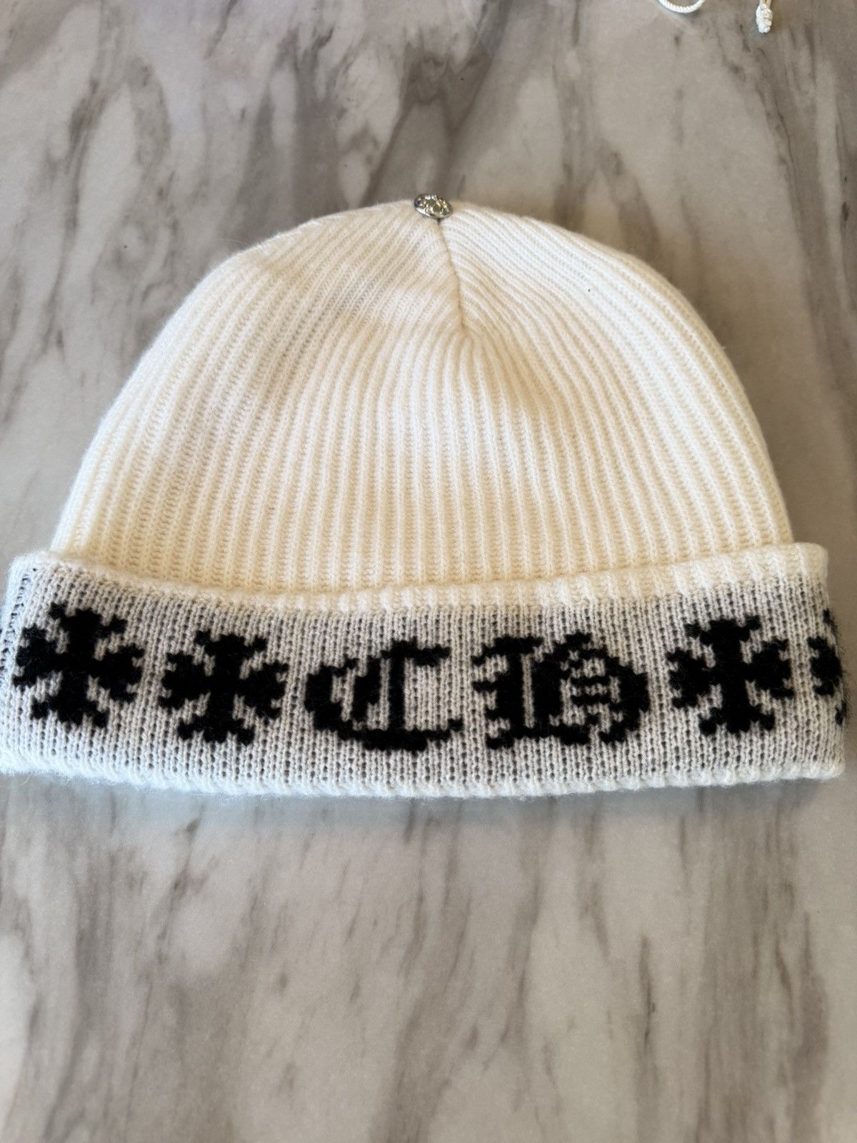 Chrome Hearts Chrome Hearts BIG DADDY cashmere beanie white Size ONE SIZE - 1 Thumbnail