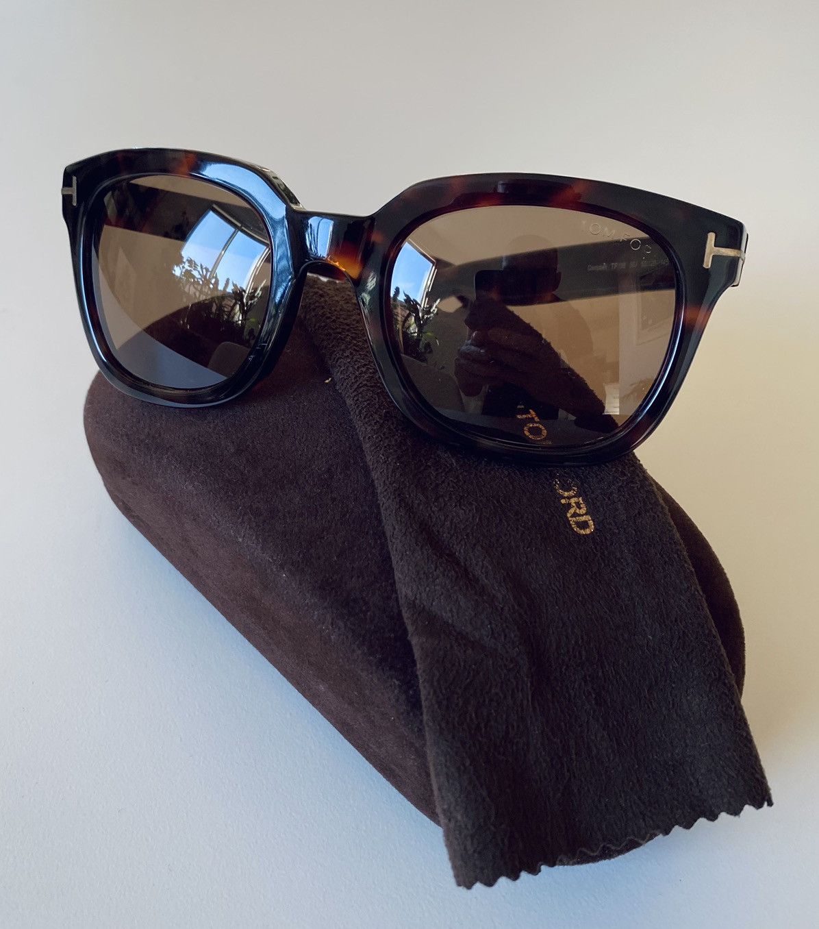 Tom Ford Tortoise Aviator Campbell sunglasses