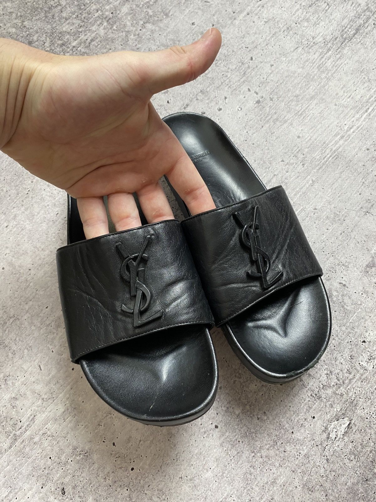 Saint Laurent Paris Saint Laurent Paris Leather Sandals Size US 7.5 / IT 37.5 - 5 Thumbnail