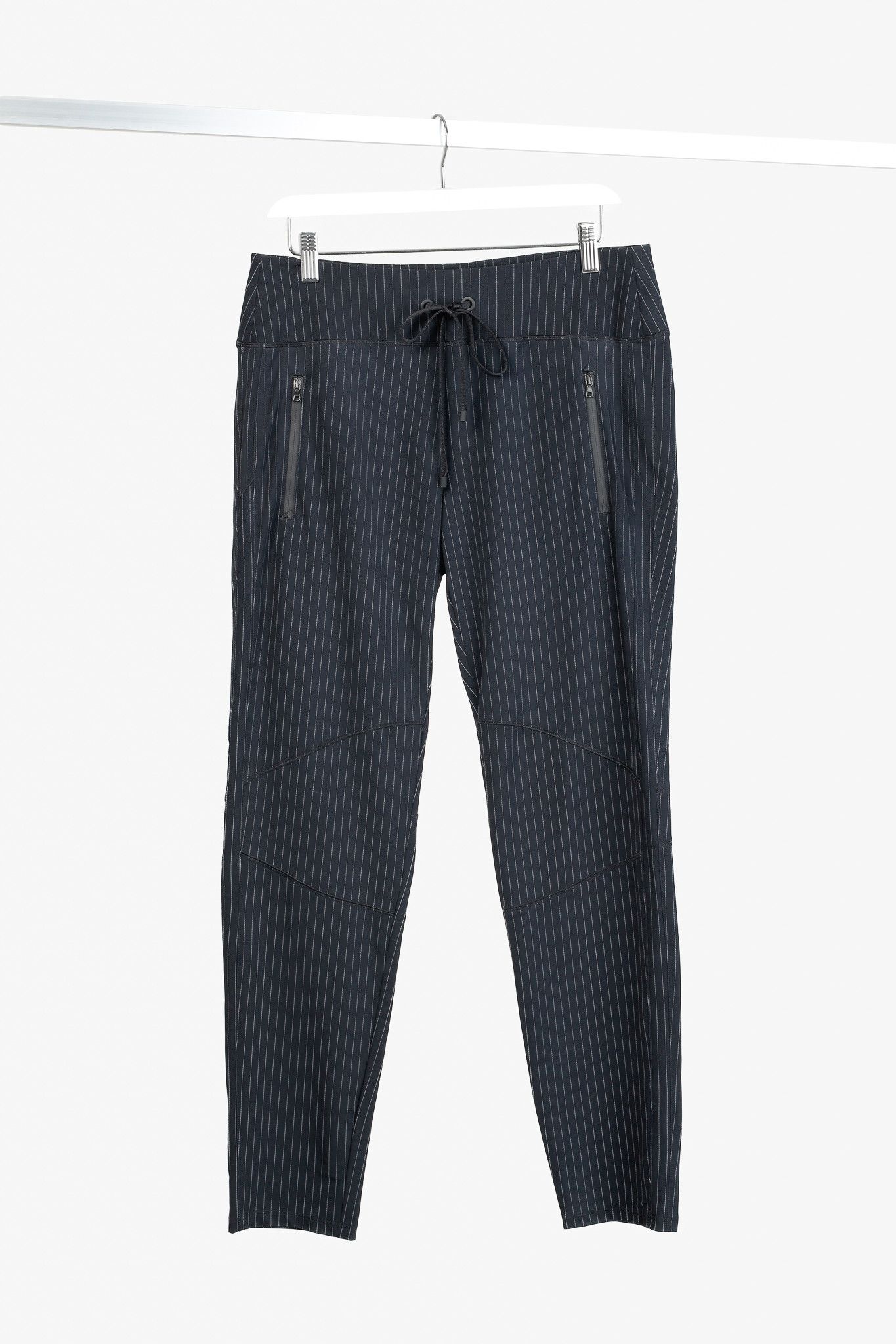 Other Cambio Jaden Navy Pinstripe Drawstring Pants Size 31" - 3 Thumbnail