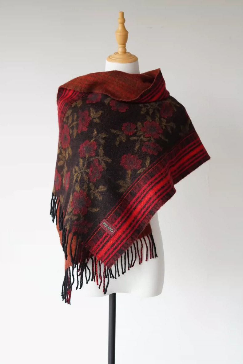 Kenzo KENZO size55*150cm 1980s used wool shawl Size ONE SIZE - 4 Thumbnail