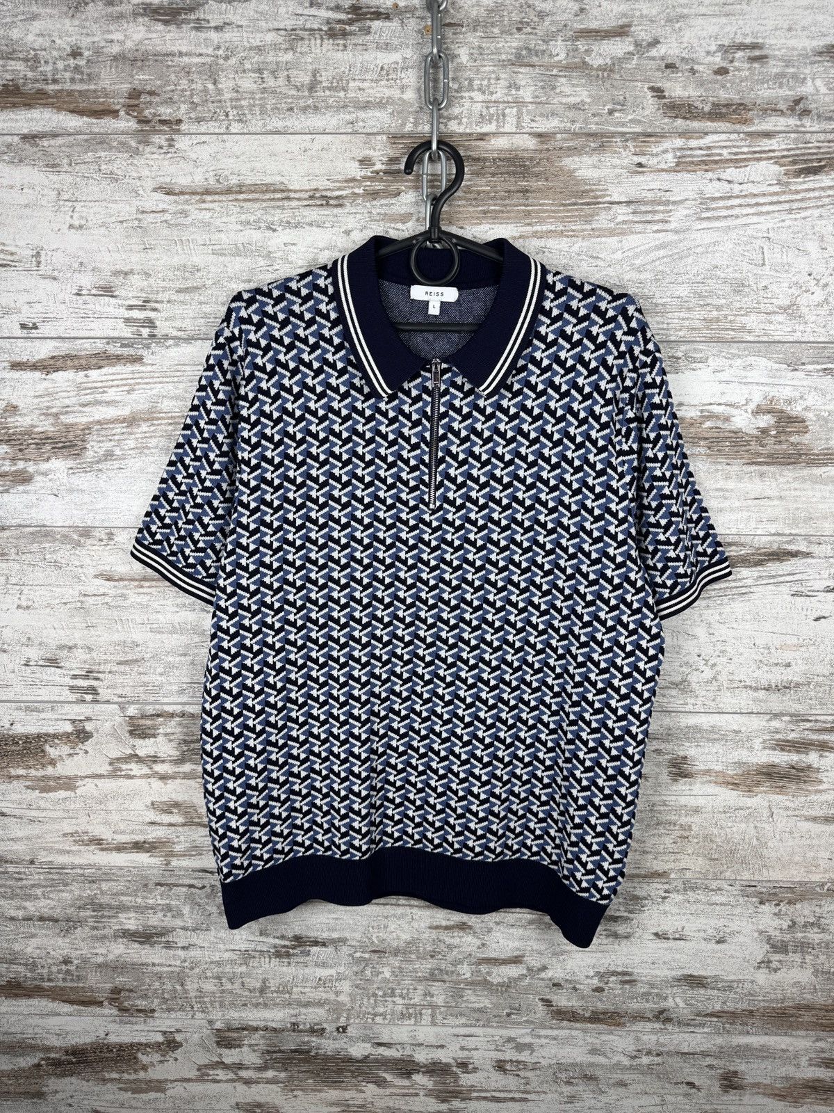 Reiss Mens Reiss polos luxury T-shirt tee size L blue Size US L / EU 52-54 / 3 - 2 Thumbnail